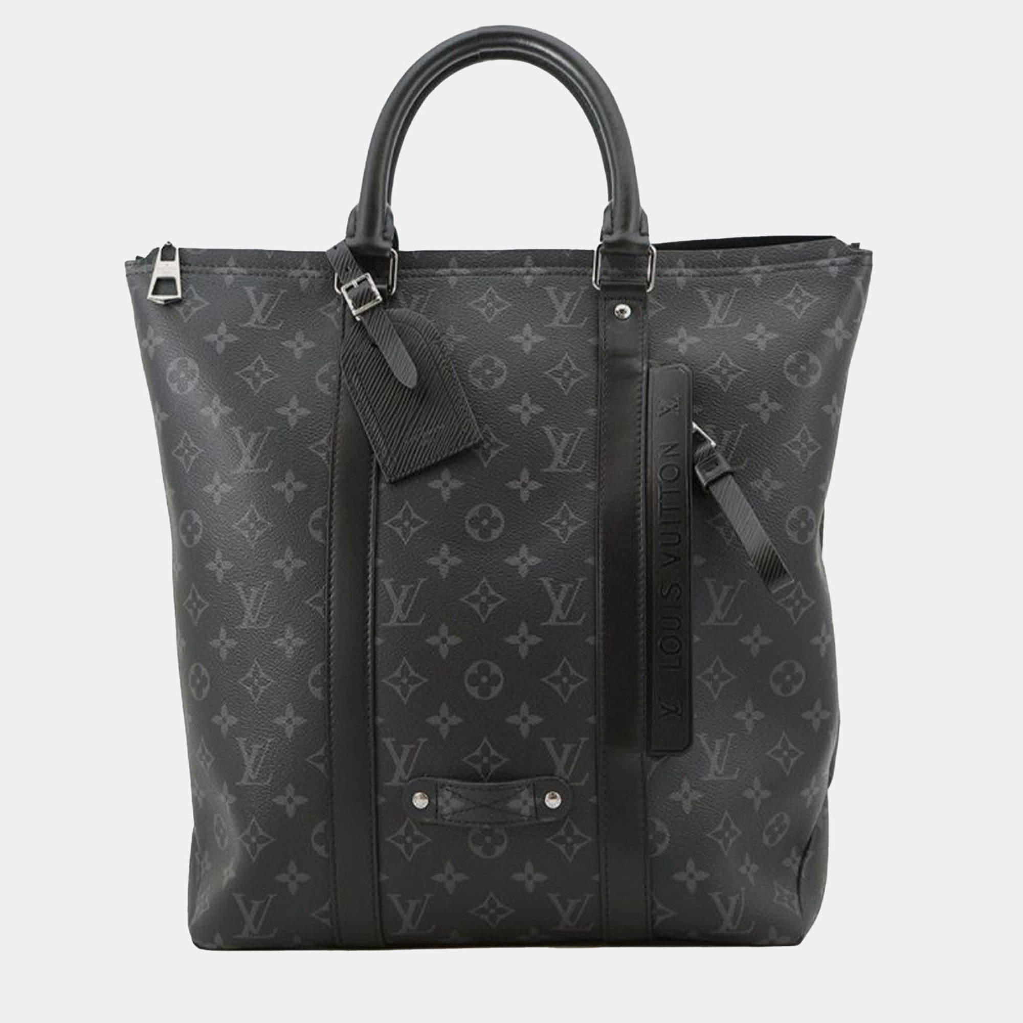 Pre Owned Louis Vuitton Black Monogram Eclipse Tote Backpack
