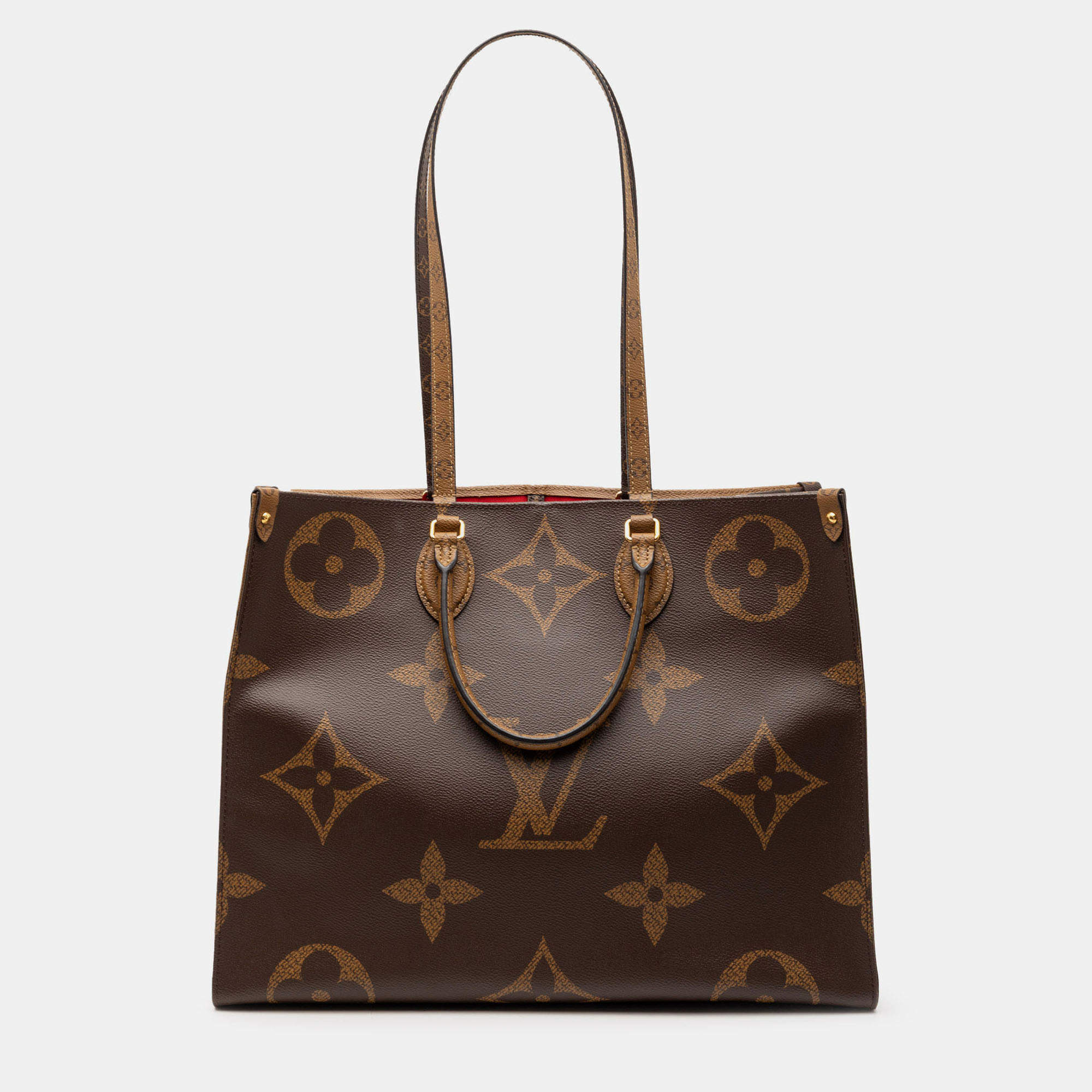 Pre Owned Louis Vuitton Brown Monogram Reverse Giant OnTheGo GM