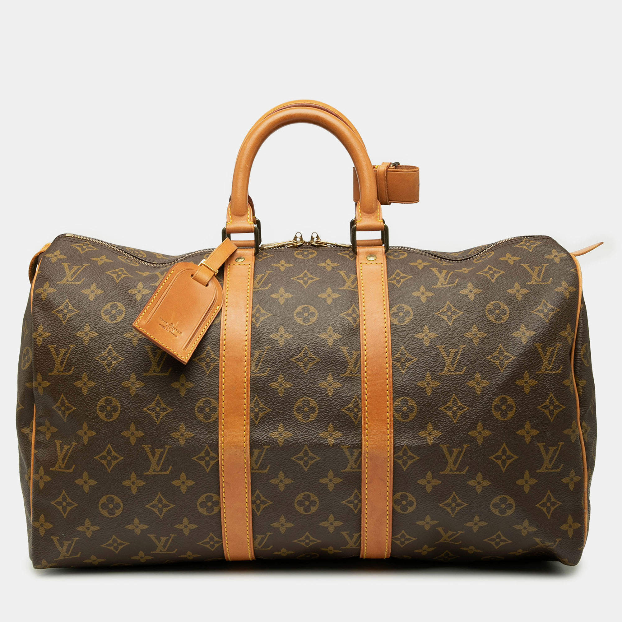مملوكة مسبقًا Louis Vuitton Brown Monogram Keepall 45
