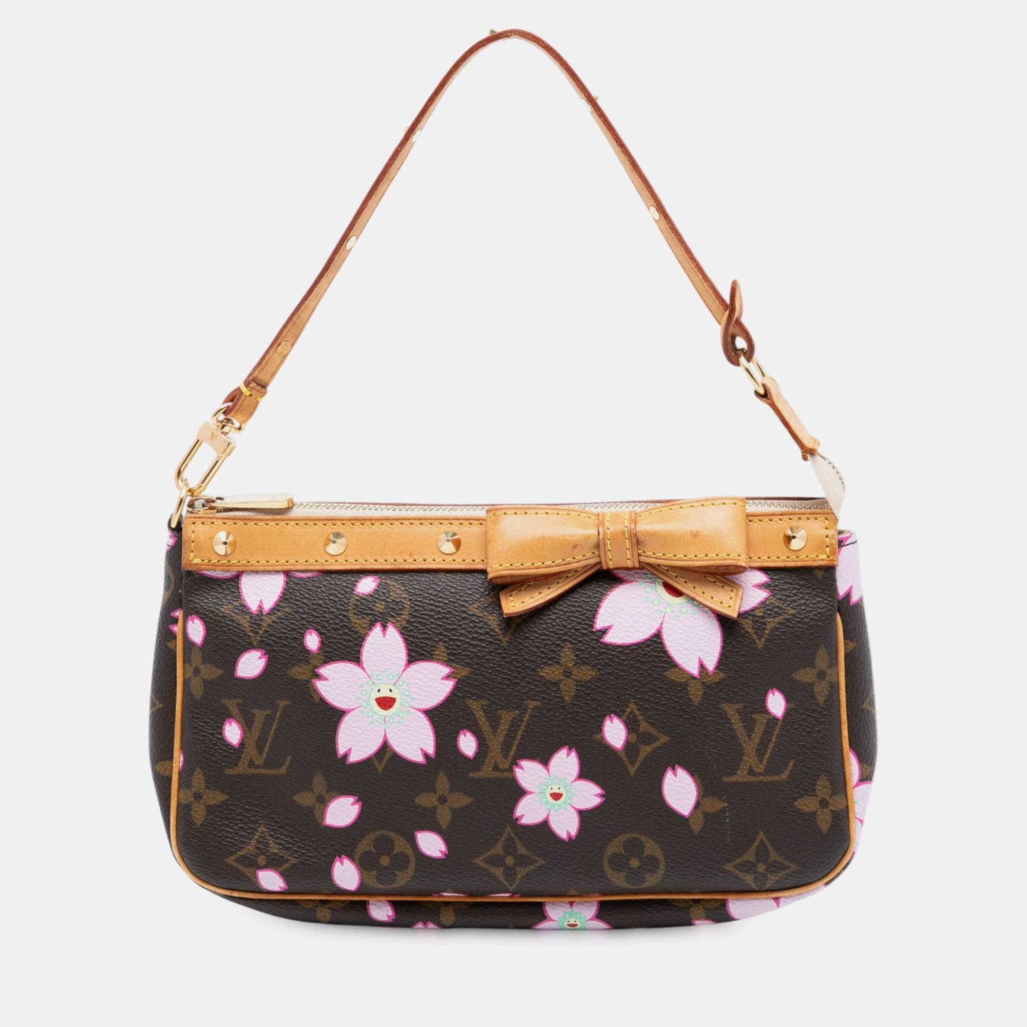 مملوكة مسبقًا Louis Vuitton Brown Takashi Murakami Monogram Cherry Blossom Pochette Accessoires