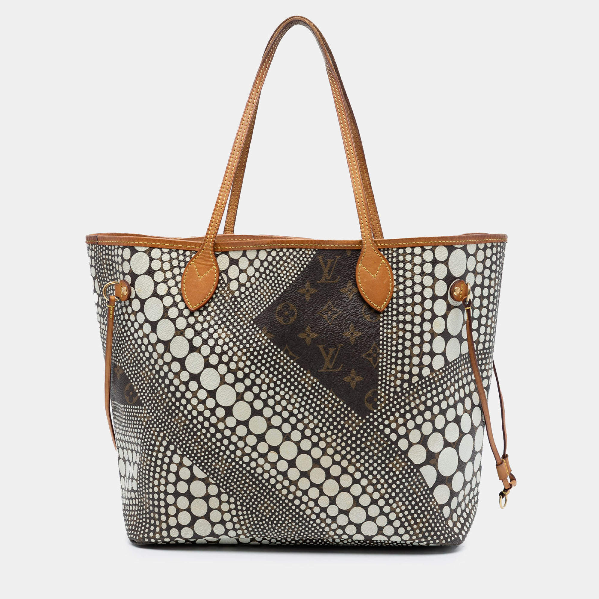 Pre Owned Louis Vuitton Brown Yayoi Kusama Monogram Neverfull MM