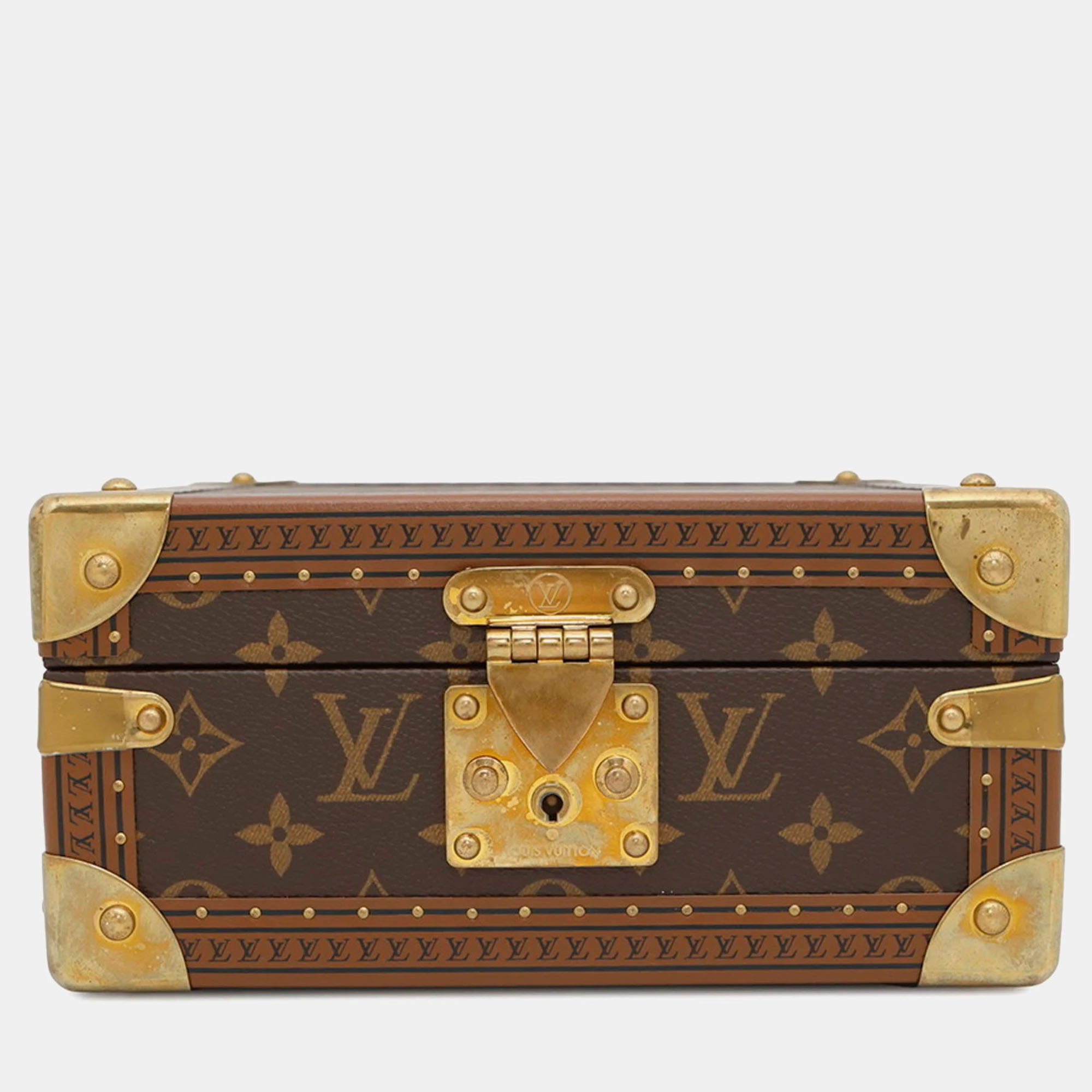 Pre Owned Louis Vuitton Brown Monogram Jewelry Box