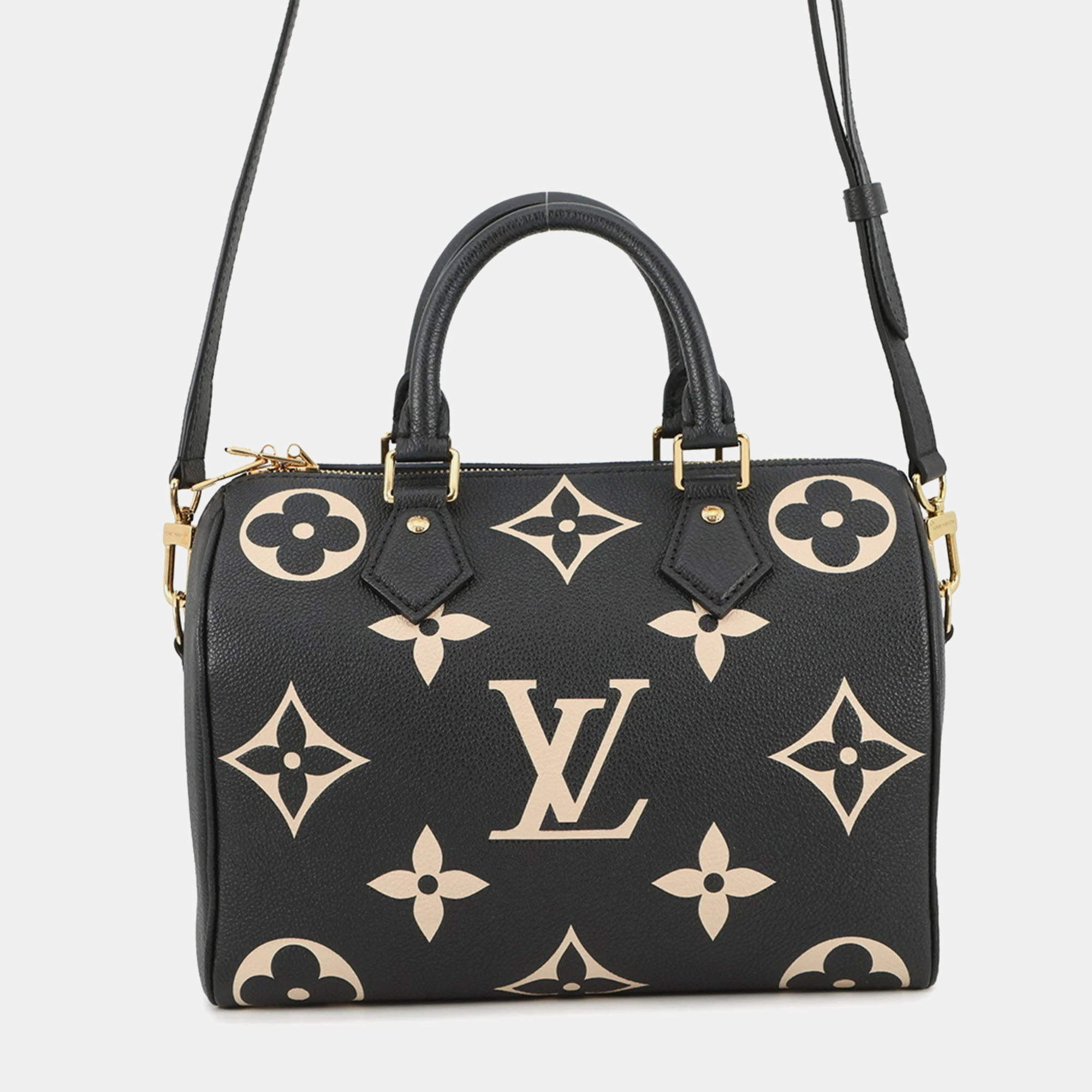 مملوكة مسبقًا Louis Vuitton Speedy Bandouliere 25 Black Monogram Empreinte Leather Top Handle Bag