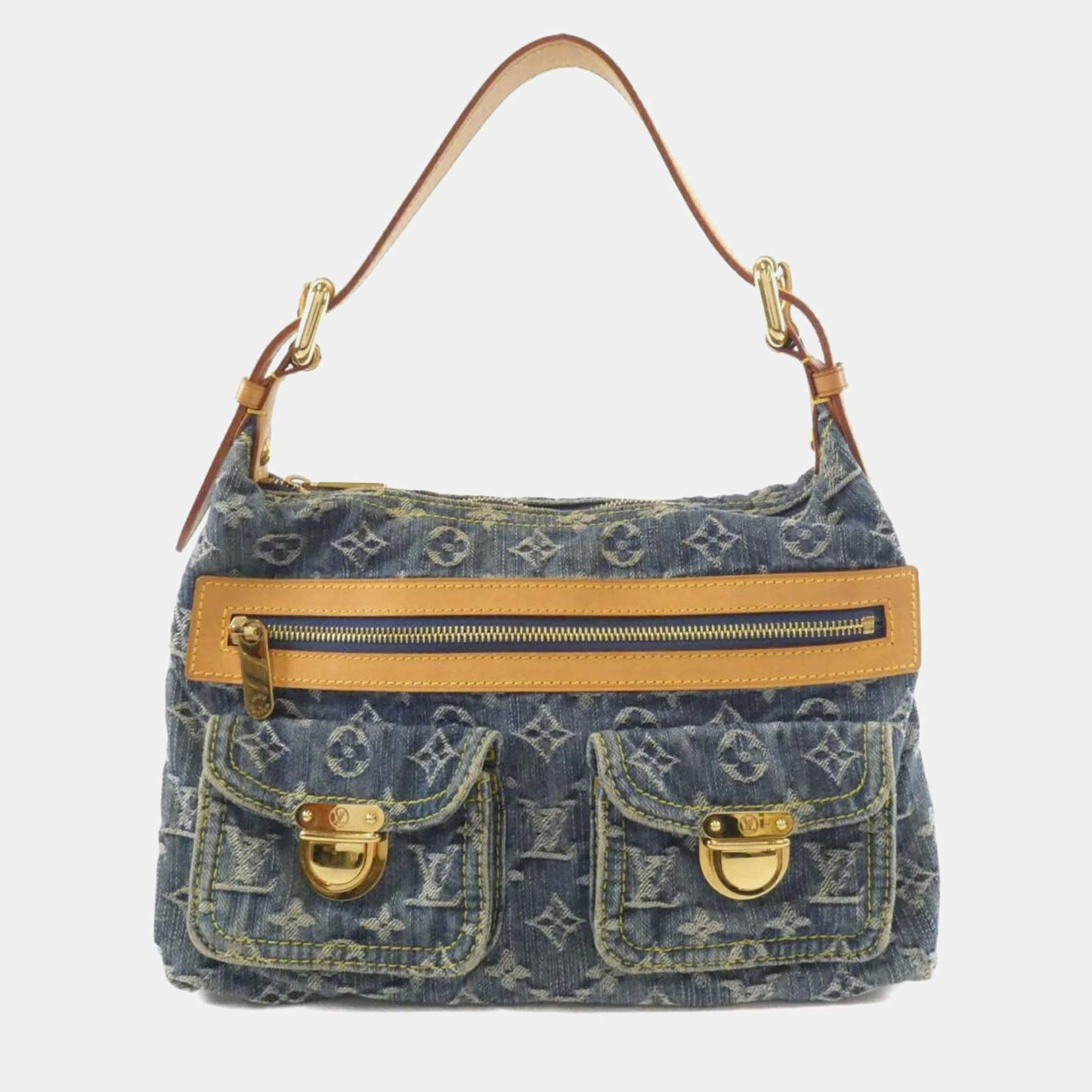 Pre Owned Louis Vuitton Monogram Denim Baggy Pm Shoulder Bag