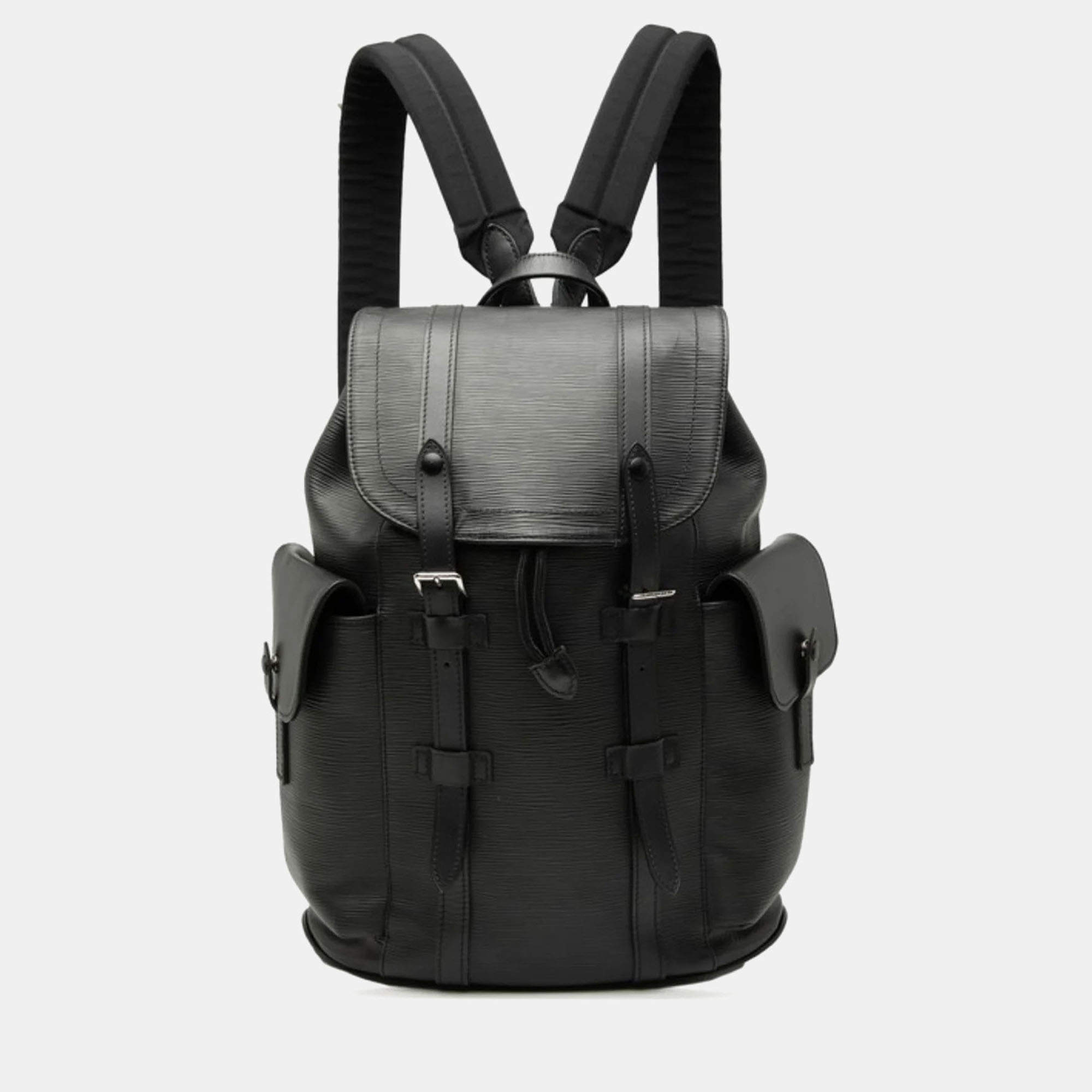 مملوكة مسبقًا Louis Vuitton Epi Christopher Pm Backpack Noir Black Leather