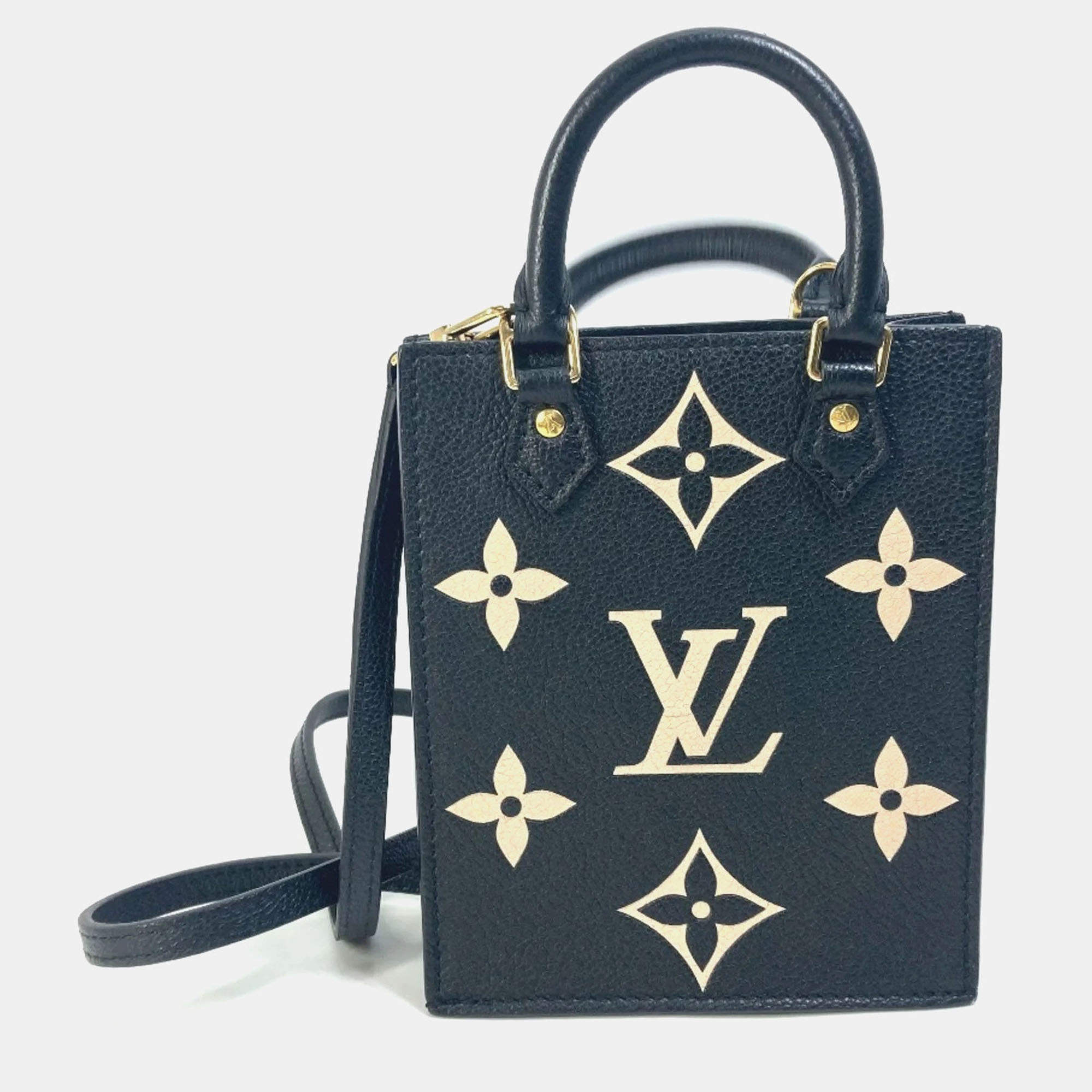 مملوكة مسبقًا Louis Vuitton Monogram Empreinte Petite Sac Plat Black Leather Top Handle Bag