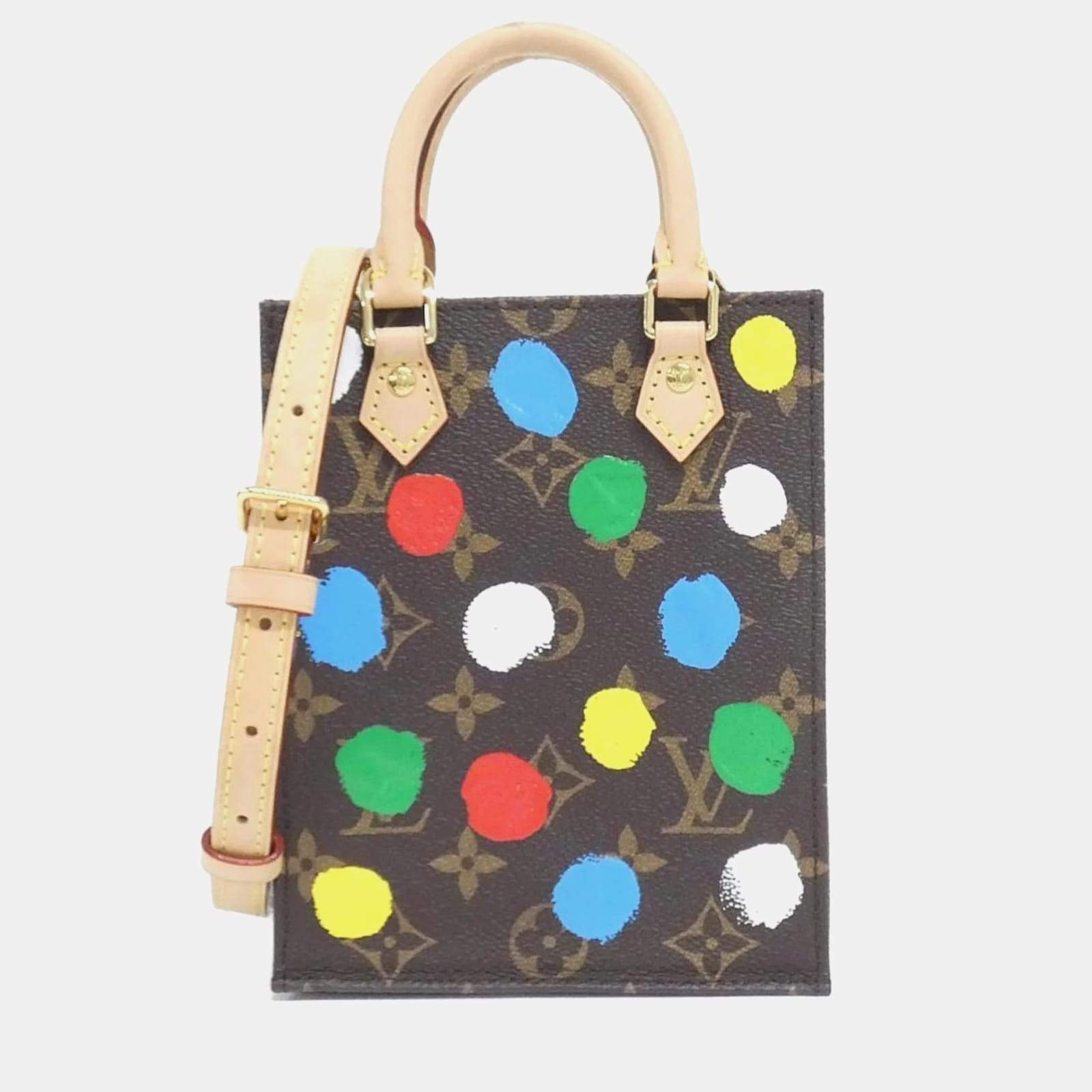 Pre Owned Louis Vuitton Petite Sac Plat Brown Monogram Canvas Shoulder Bag