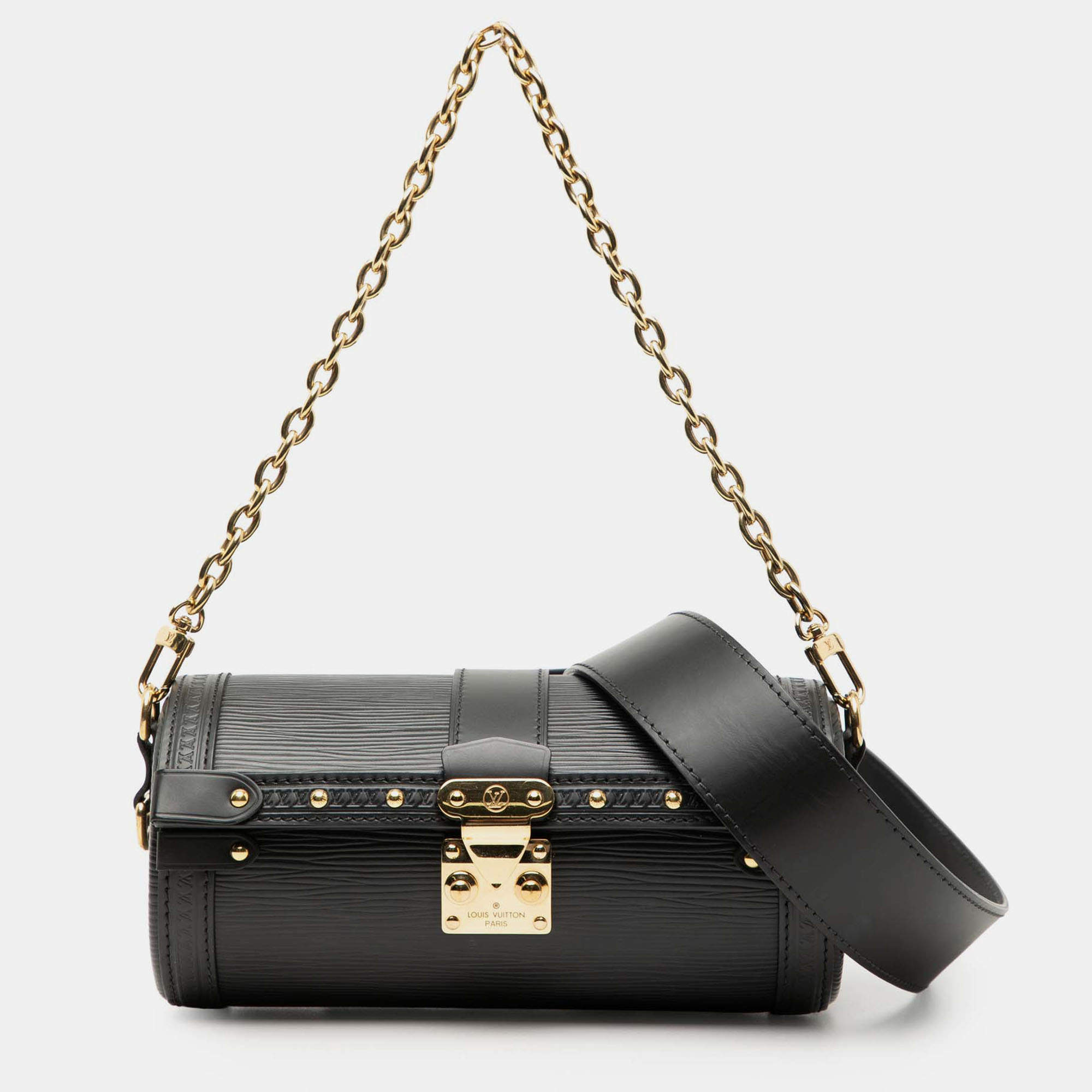 Pre Owned Louis Vuitton Black Epi Papillon Trunk