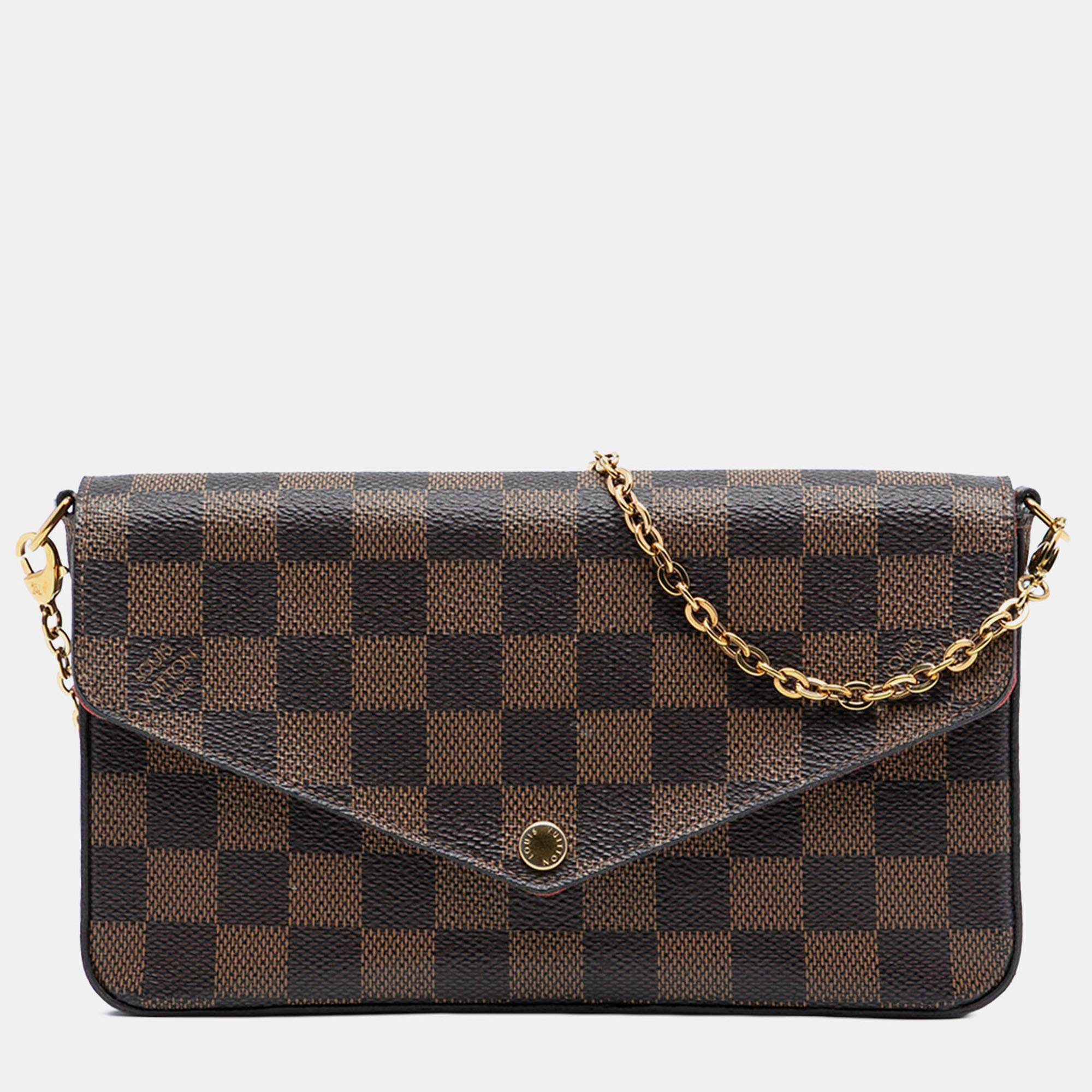 Pre Owned Louis Vuitton Brown Damier Ebene Pochette Felicie