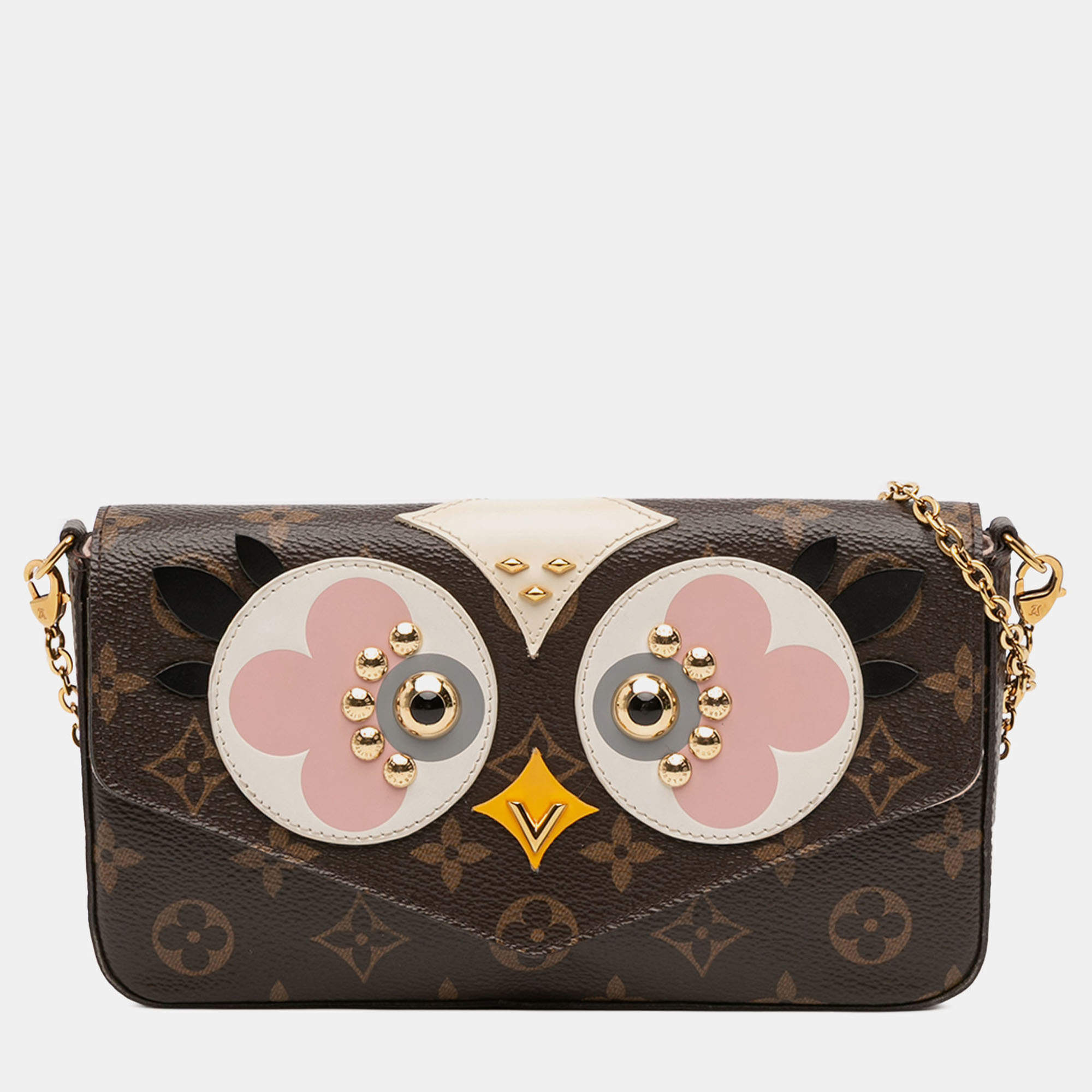مملوكة مسبقًا Louis Vuitton Brown Monogram Lovely Birds Pochette Felicie