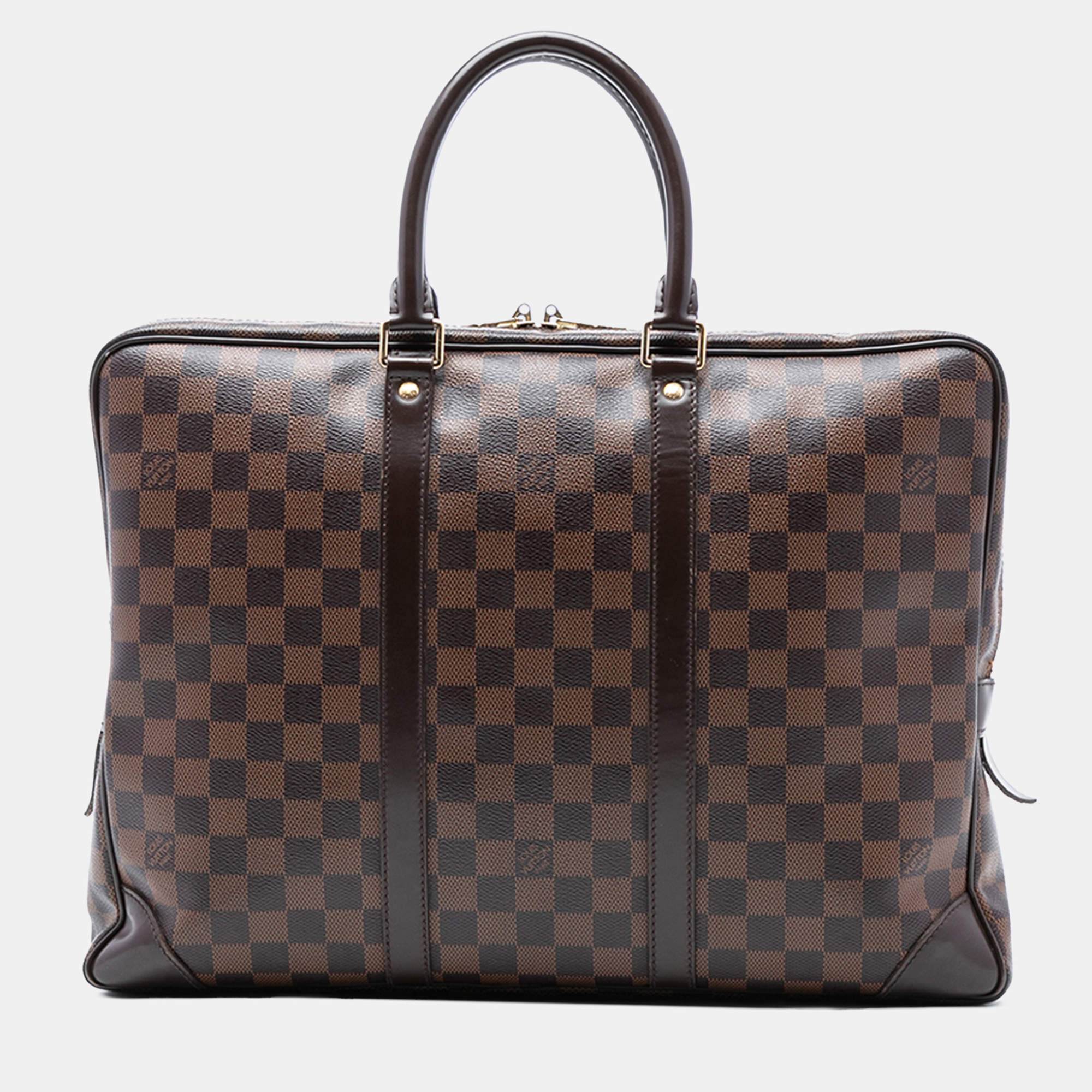 Pre Owned Louis Vuitton Brown Damier Ebene Porte Documents Voyage PM