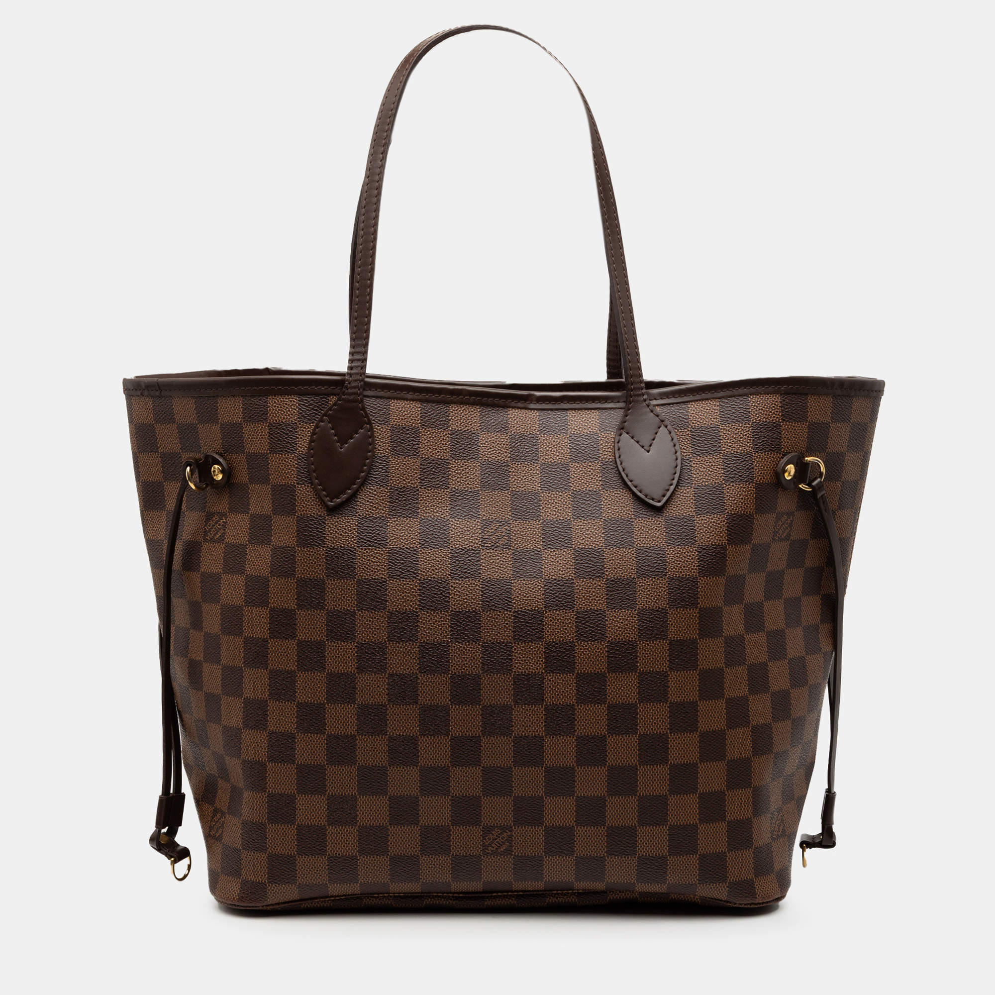 Pre Owned Louis Vuitton Brown Damier Ebene Neverfull MM