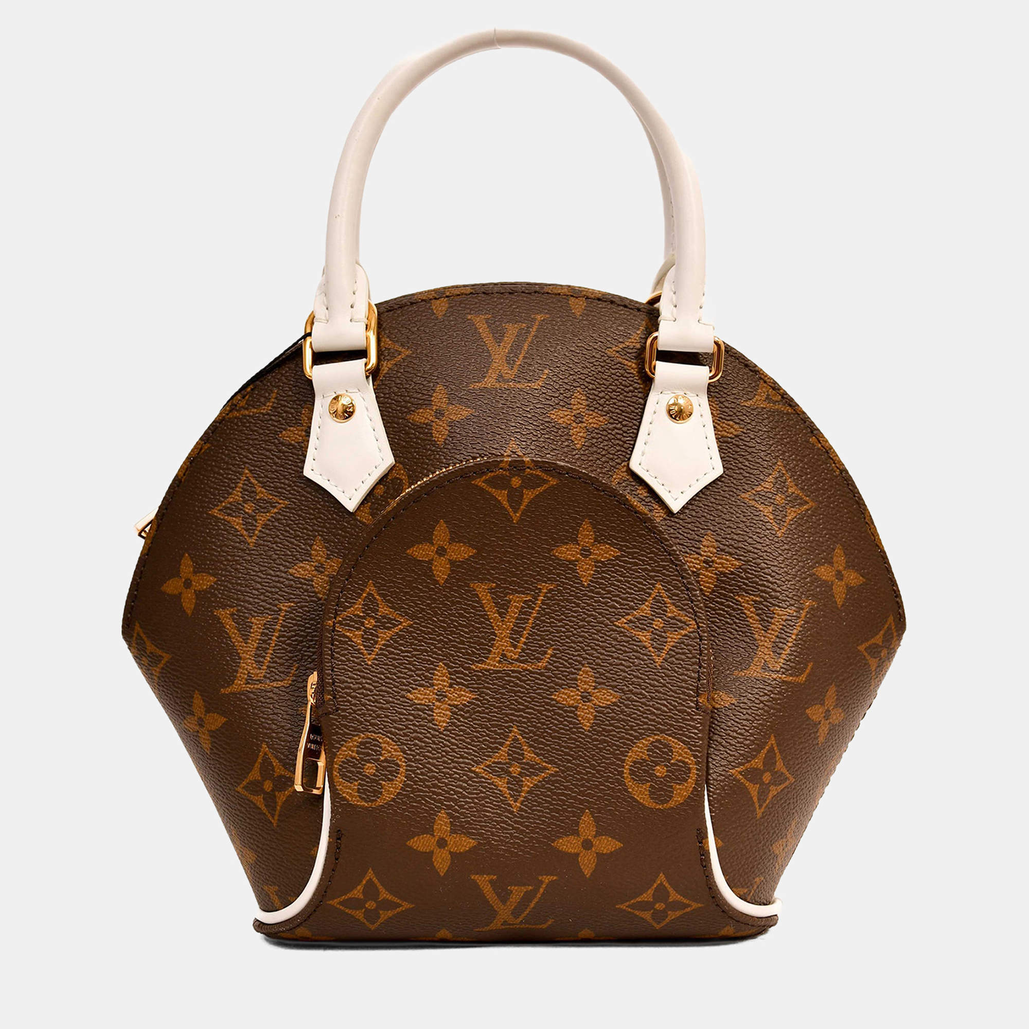 مملوكة مسبقًا Louis Vuitton Monogram White Accent Leather 'Elipse BB' Top Handle with Strap