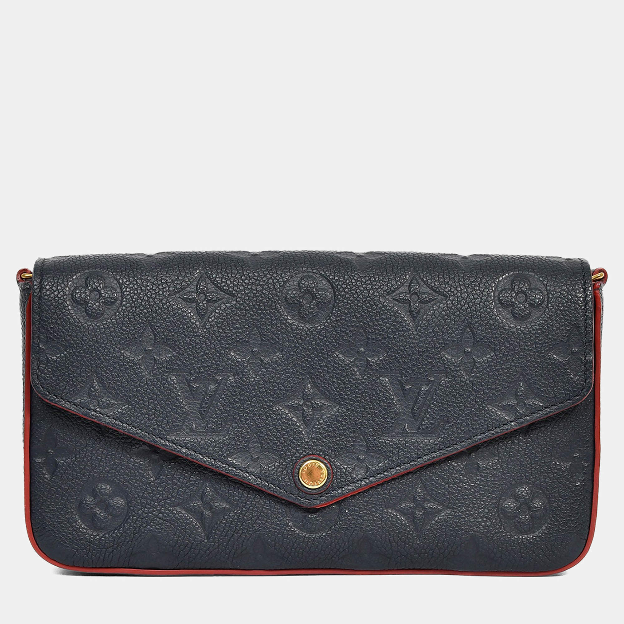 Pre Owned حقيبة كروس بودي لوي فيتون فيليسي إمبرانتي جلد أزرق كحلي/أحمر 2017