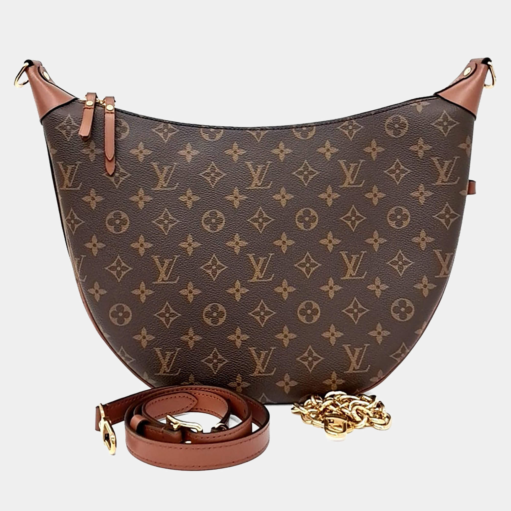 Pre Owned Louis Vuitton Brown PVC Loop Hobo Bag