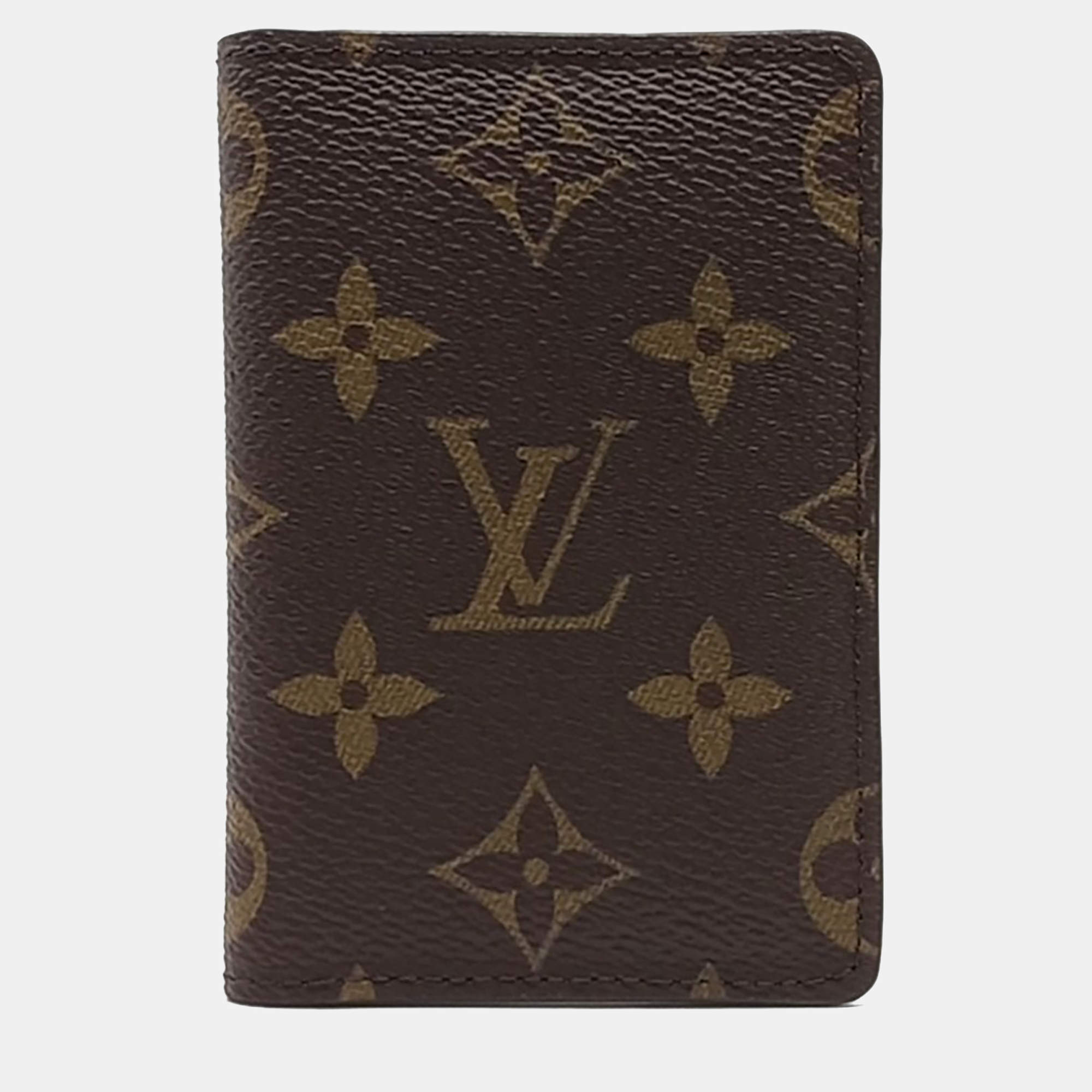 Pre Owned Louis Vuitton Brown Canvas Pocket Organizer