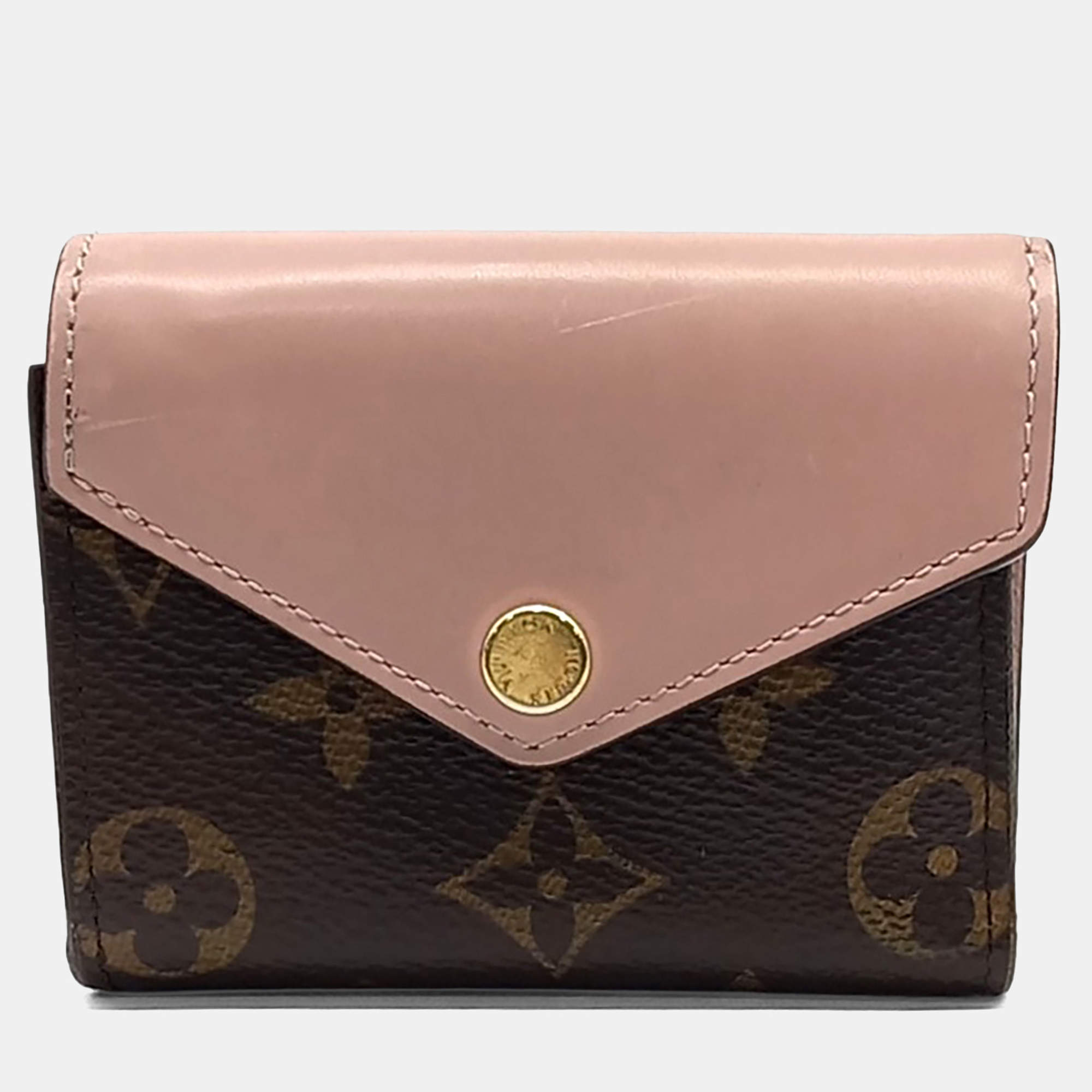 Pre Owned محفظة لوي فيتون زوي جلد وقماش مقوى بني