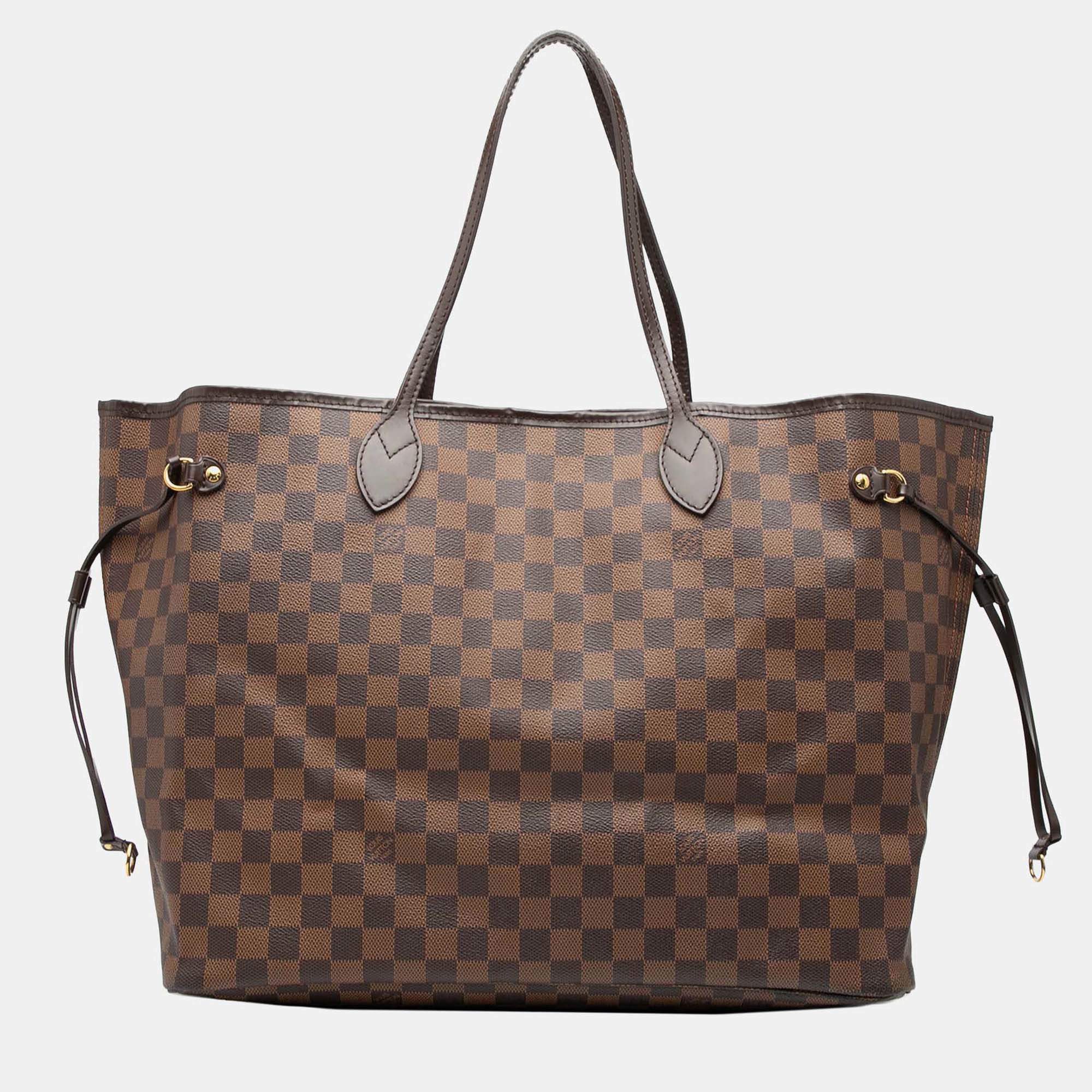 مملوكة مسبقًا Louis Vuitton Brown Damier Ebene Neverfull GM