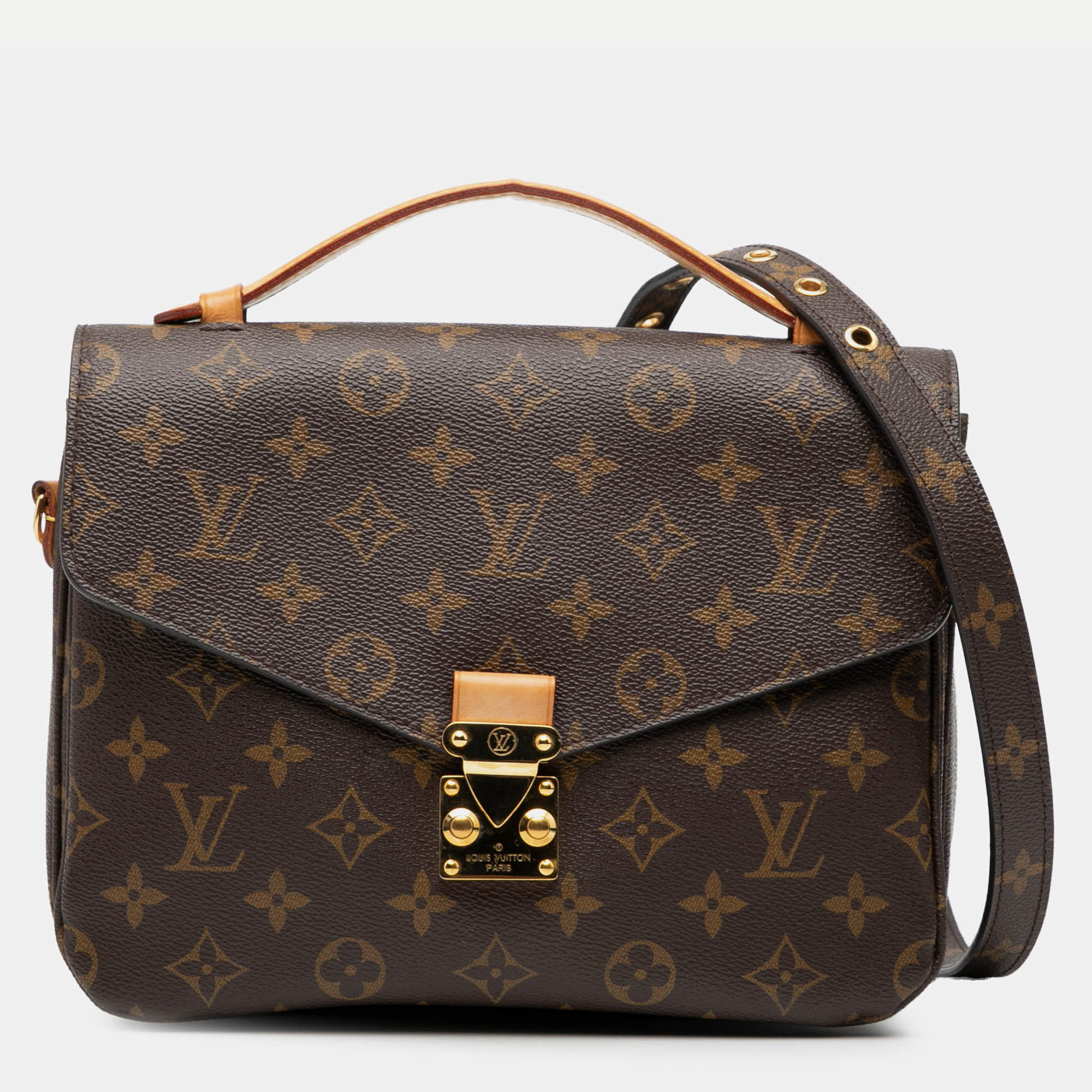 Pre Owned Louis Vuitton Brown Monogram Pochette Metis