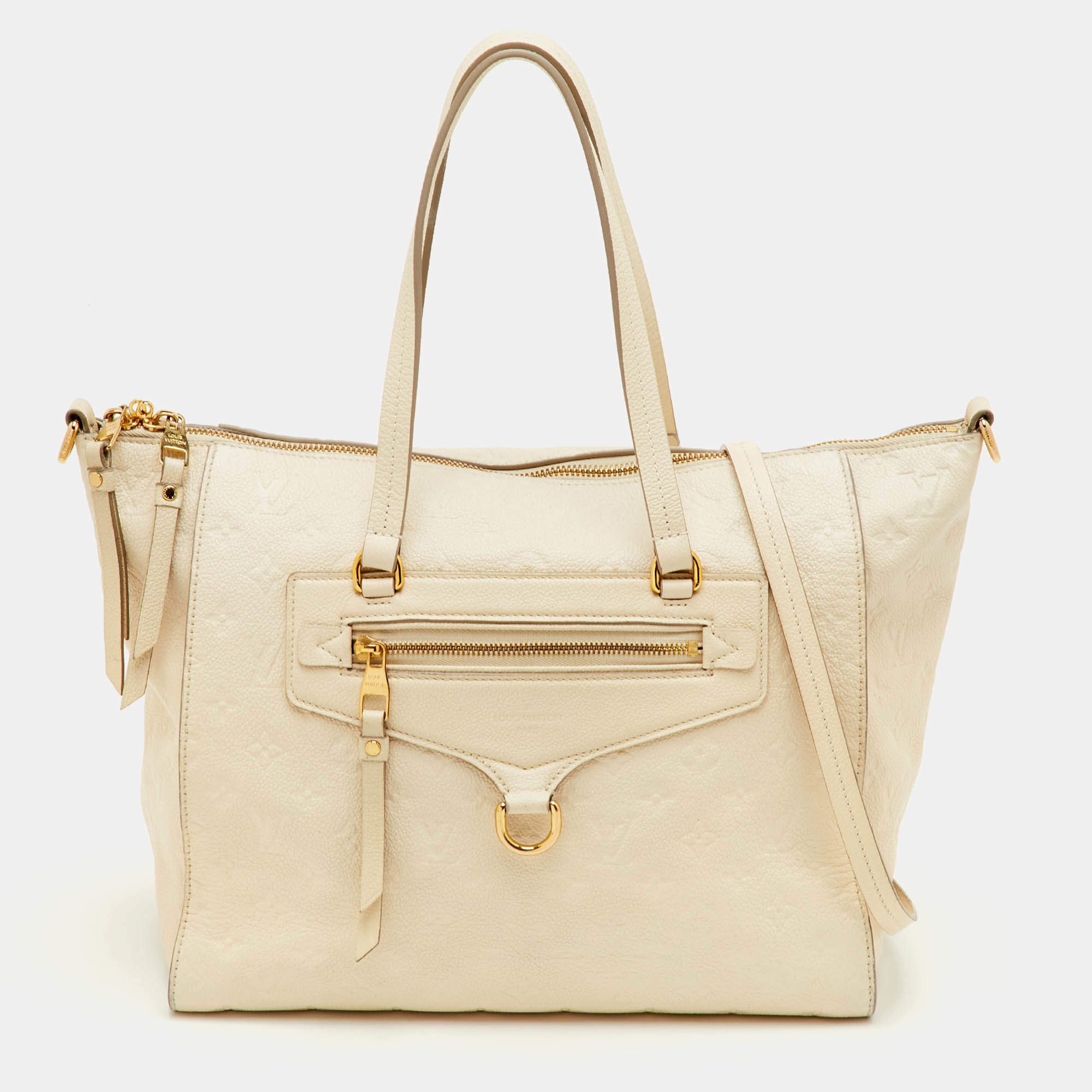 Pre Owned Louis Vuitton Lumineuse PM Neige Monogram Empreinte Leather Bag