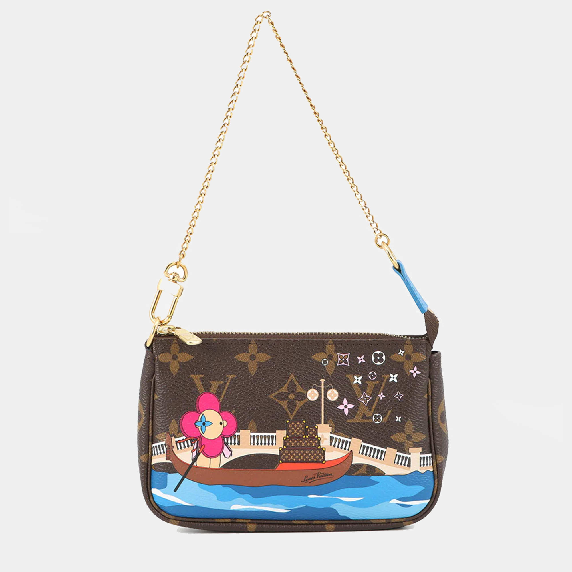 Pre Owned Louis Vuitton Mini Pochette Accessoires Blue Monogram Vivienne