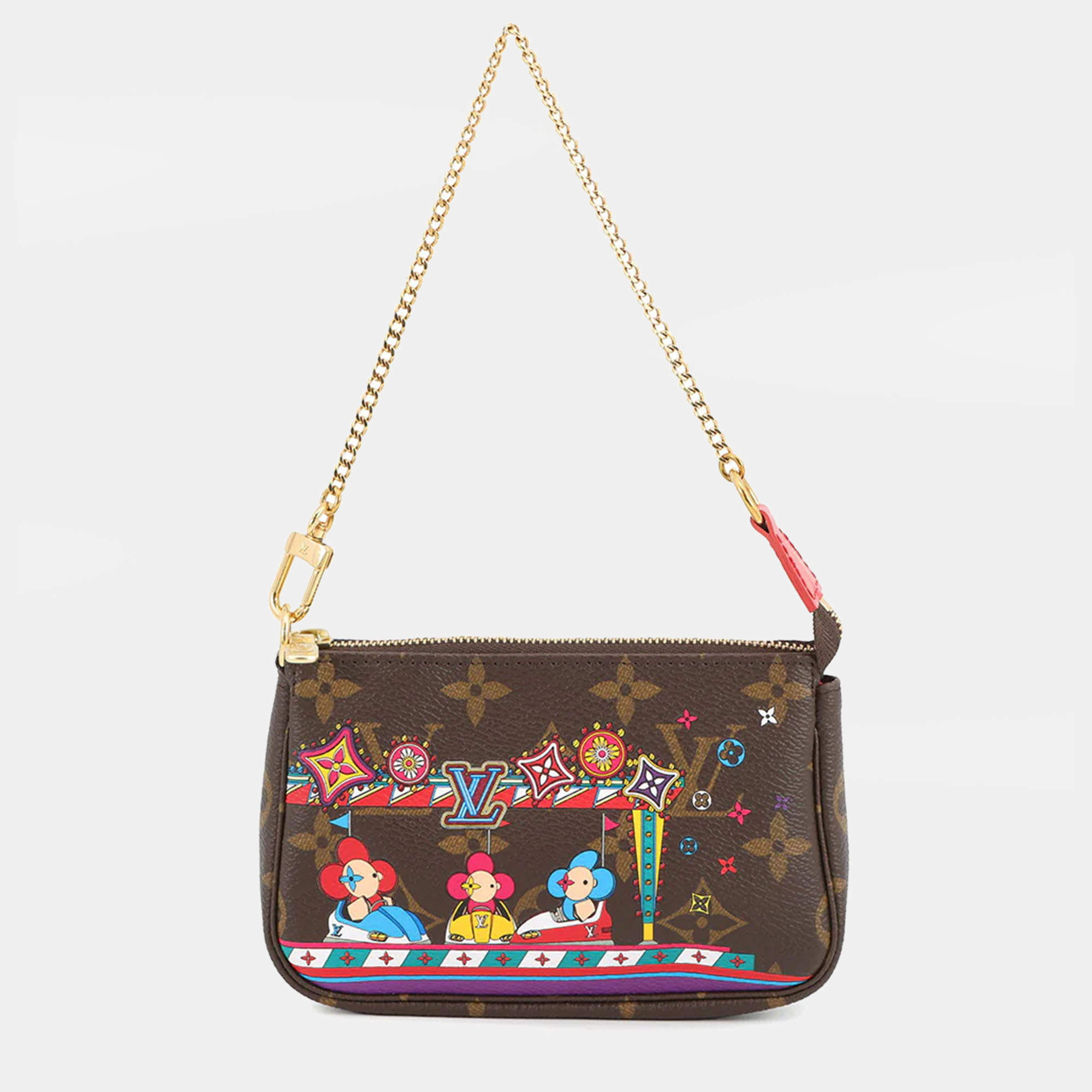 Pre Owned حقيبة لويس فيتون ميني بوشيت أكسسوار أحمر مونوغرام فيفيان