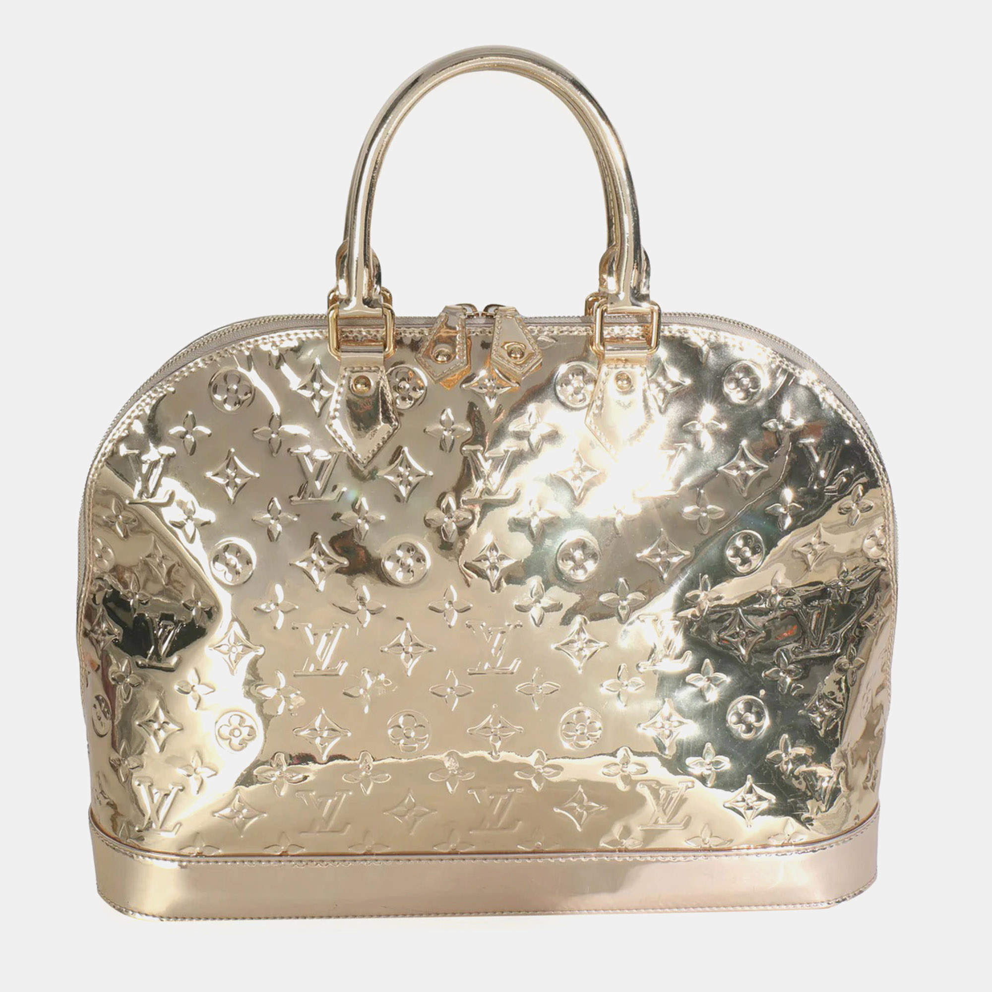 Pre Owned حقيبة لوي فيتون ألما مونوغرام ميرور ذهبية جي إم