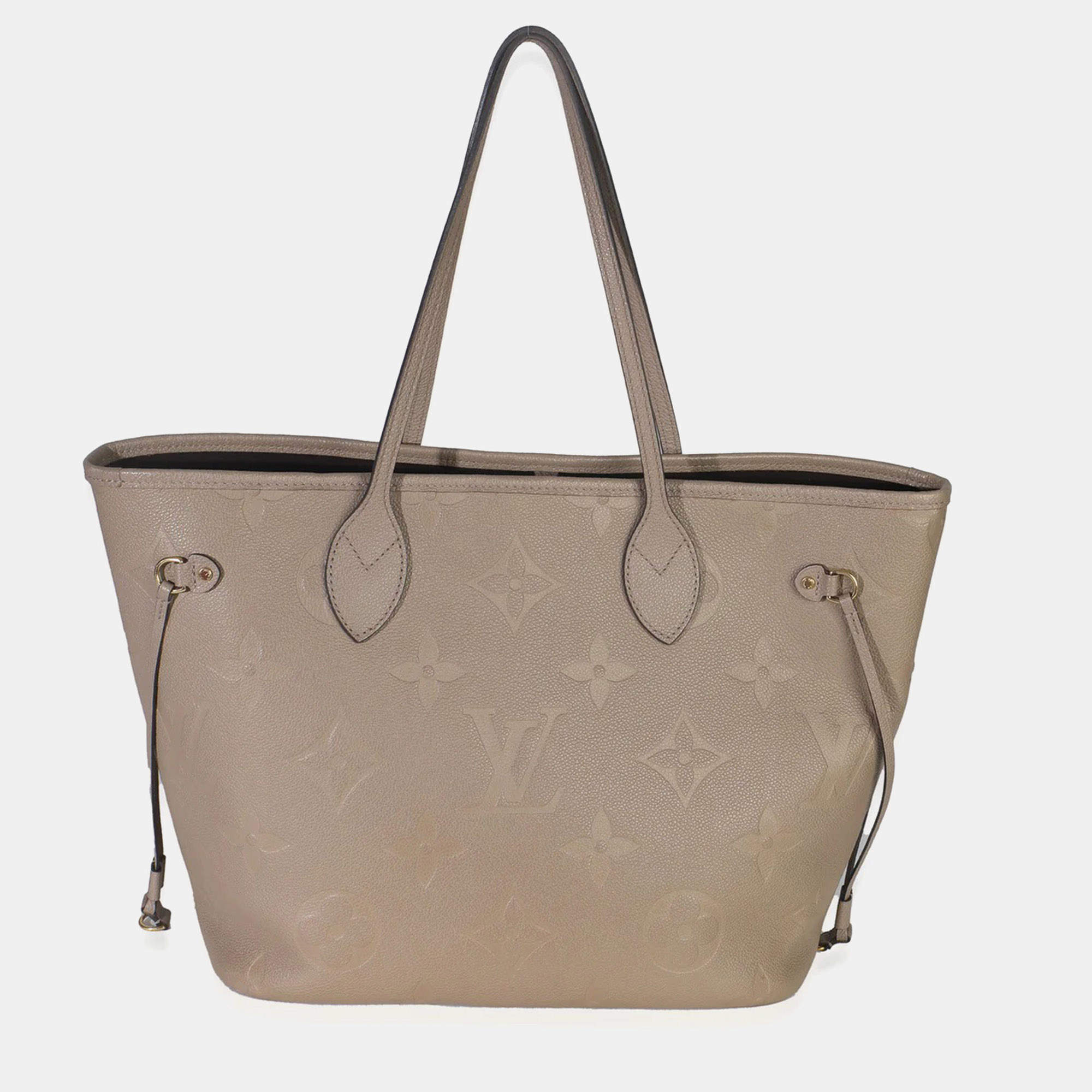 Pre Owned Louis Vuitton Tourterelle Giant Monogram Empreinte Neverfull MM