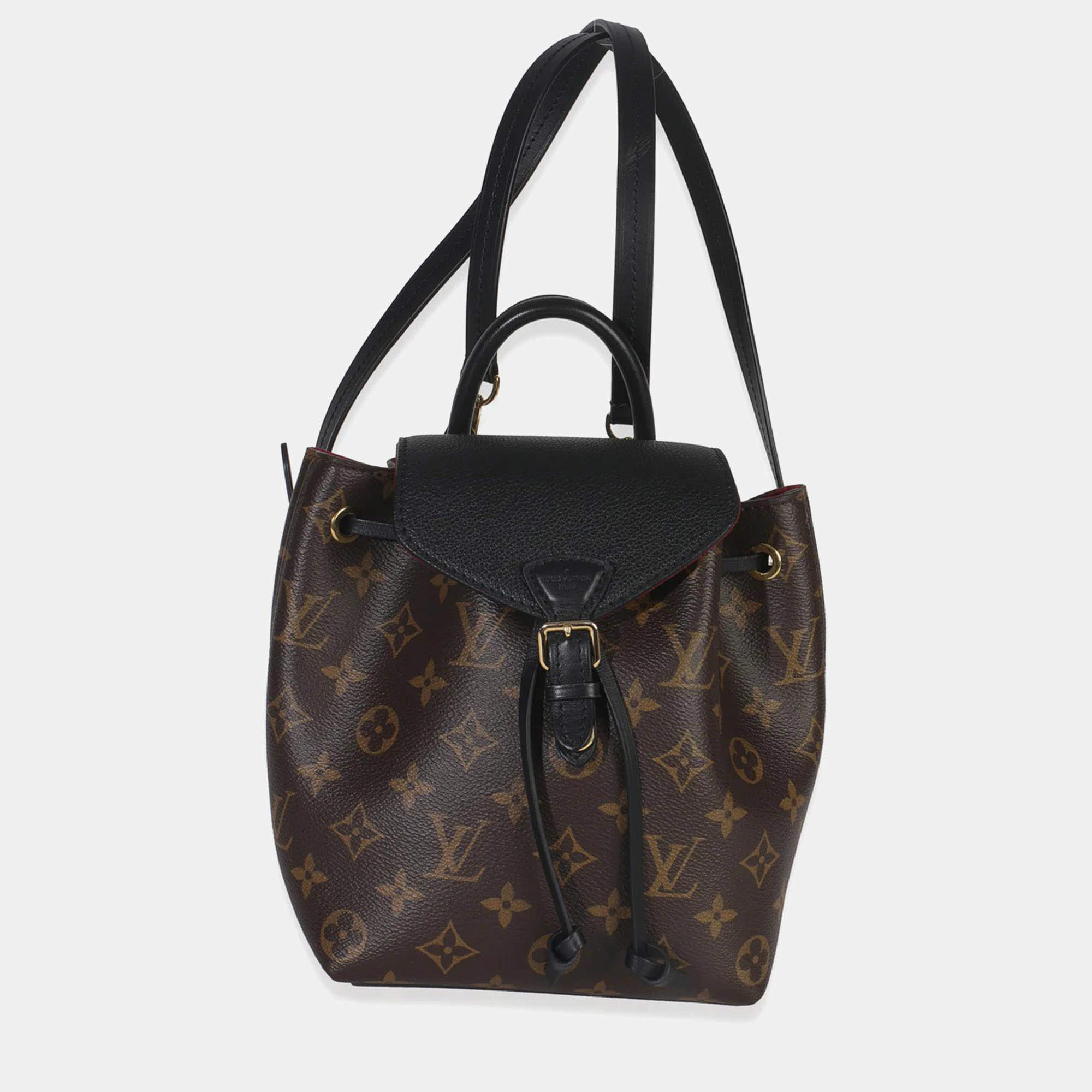 Pre Owned Louis Vuitton Black/Brown Monogram Canvas Montsouris BB NM