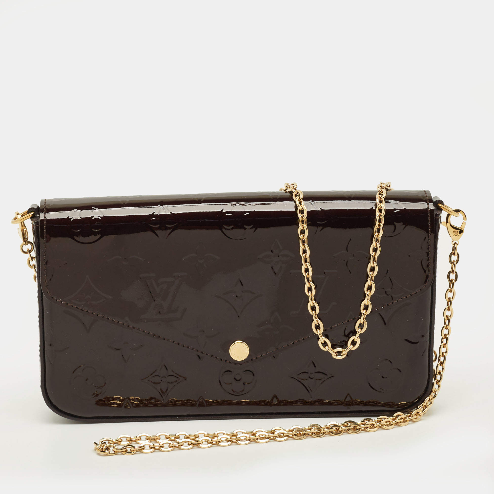 مملوكة مسبقًا Louis Vuitton Felicie Amarante Monogram Vernis Pochette