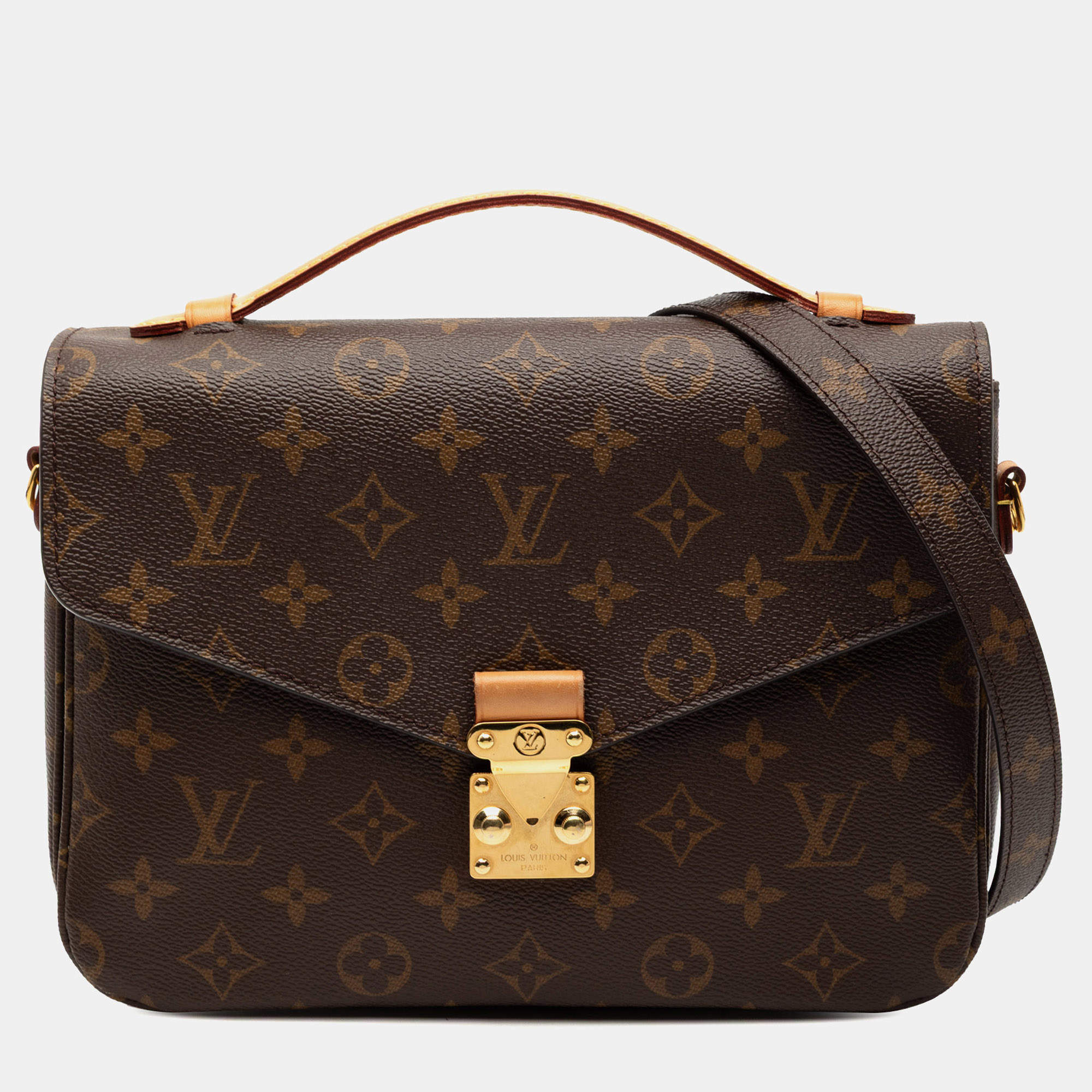 Pre Owned Louis Vuitton Brown Monogram Pochette Metis
