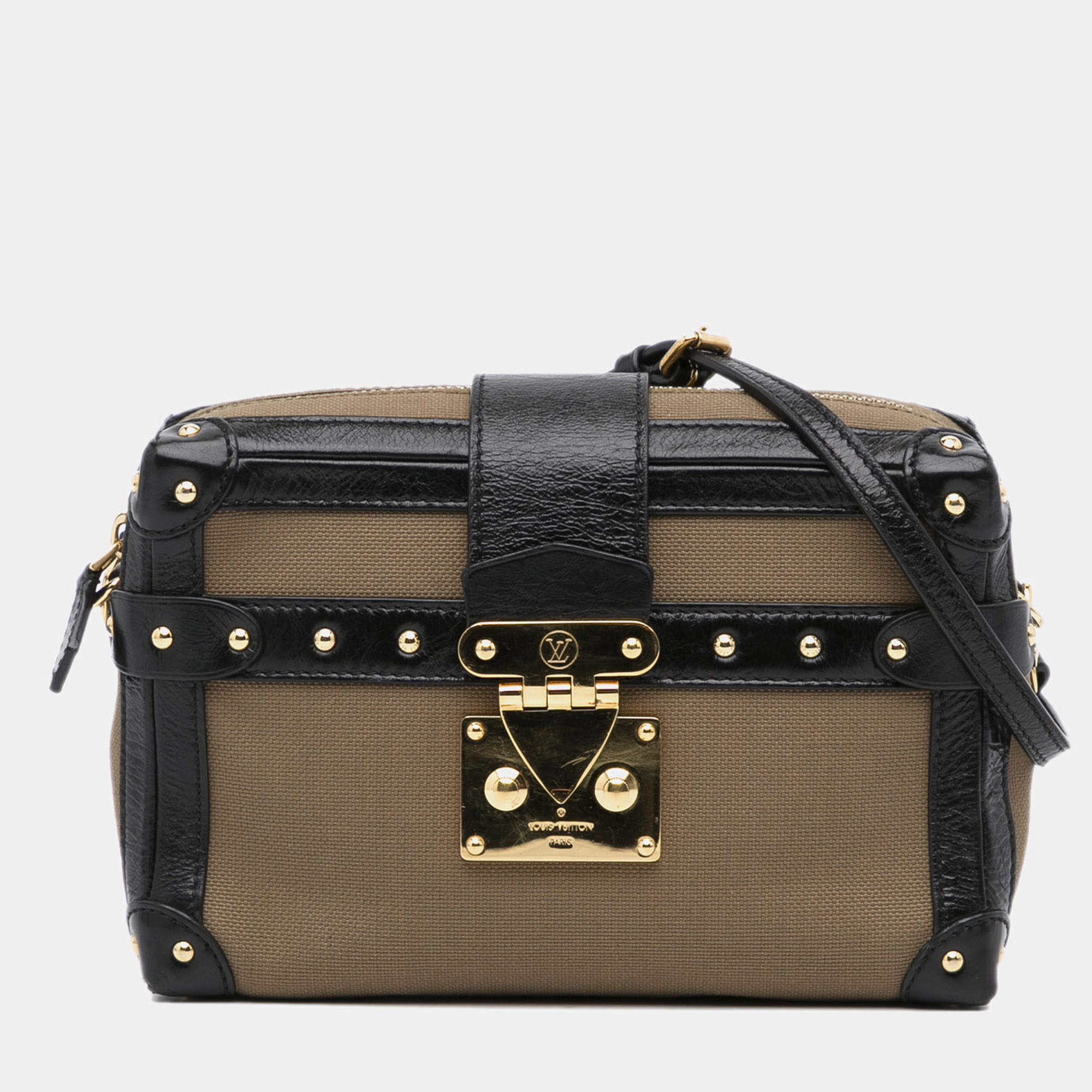 مملوكة مسبقًا Louis Vuitton Black Brown Petite Malle Soft MM