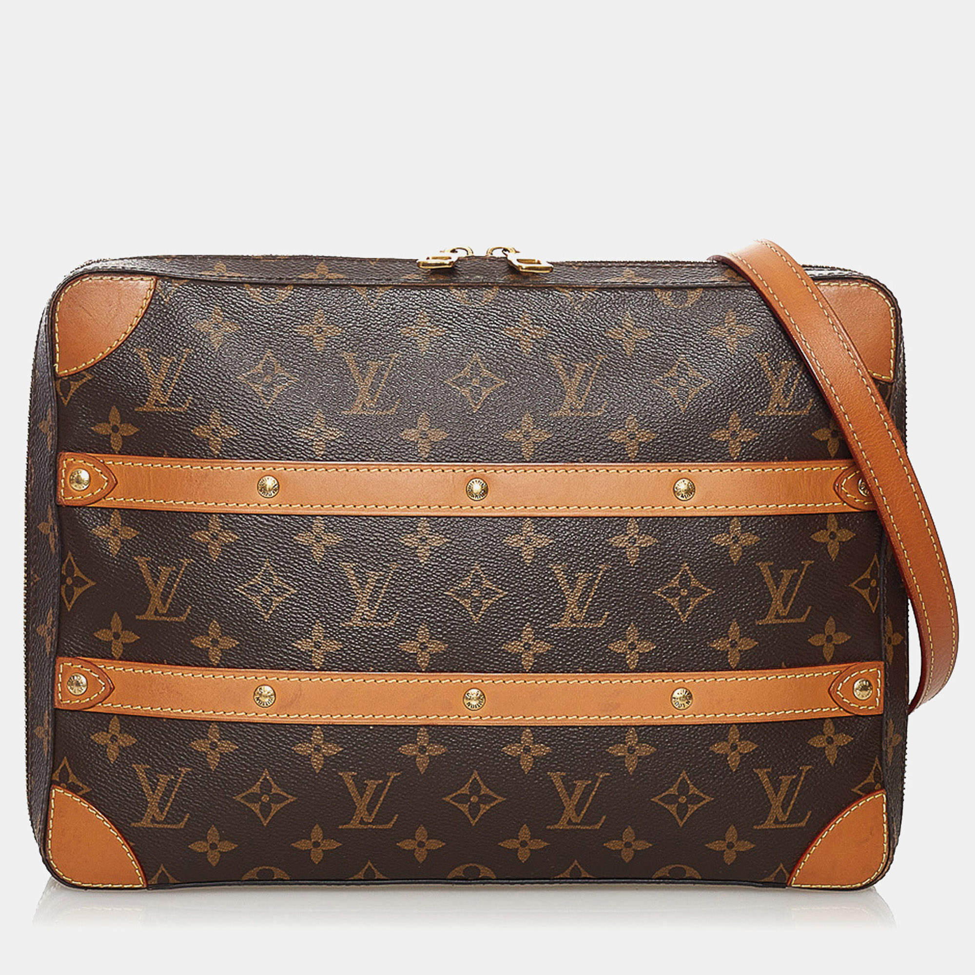 Pre Owned Louis Vuitton Brown Monogram Soft Trunk Messenger MM