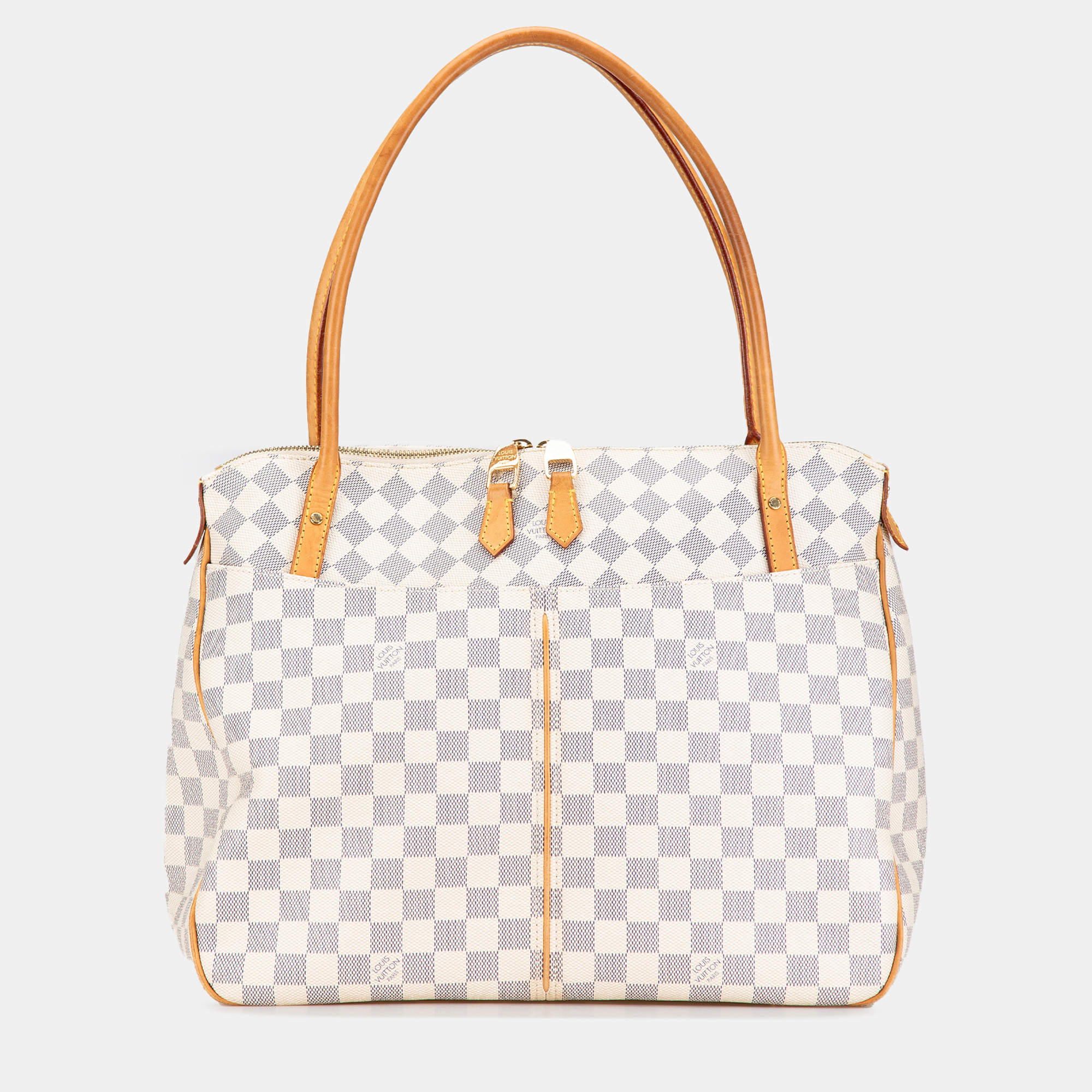 مملوكة مسبقًا Louis Vuitton White Damier Azur Figheri GM