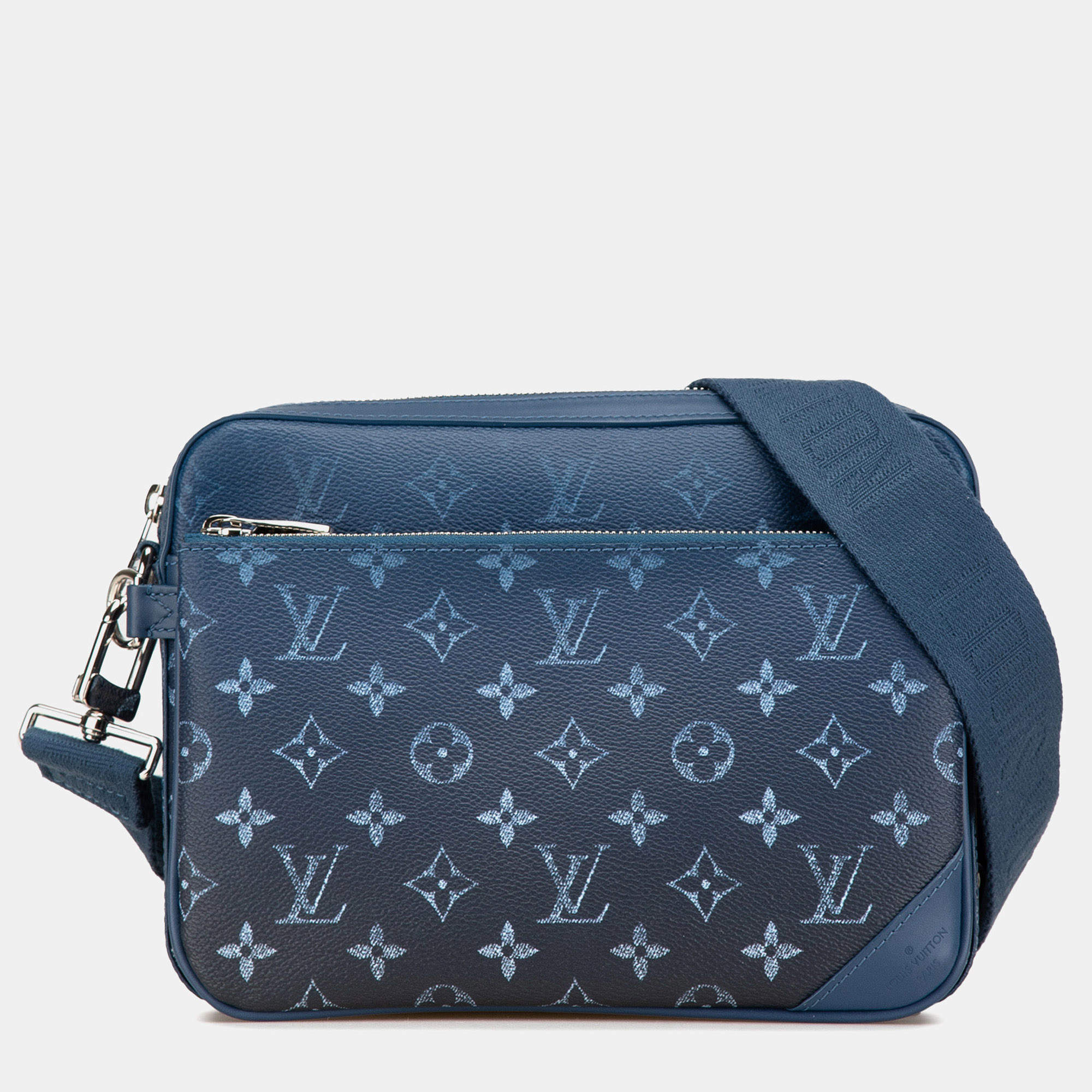 Pre Owned Louis Vuitton Blue Monogram Gradient Trio Messenger