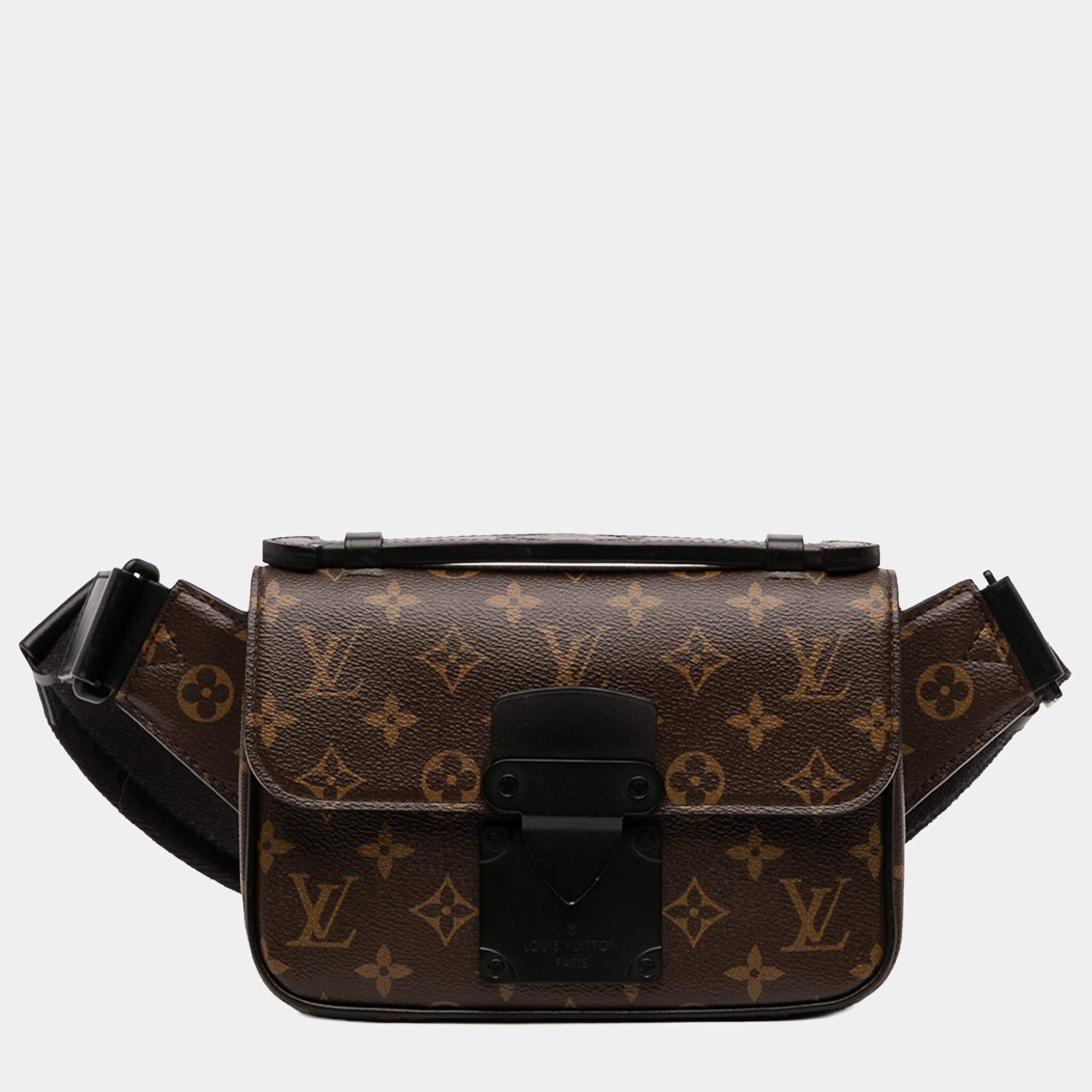 Pre Owned Louis Vuitton Brown Monogram S Lock Sling