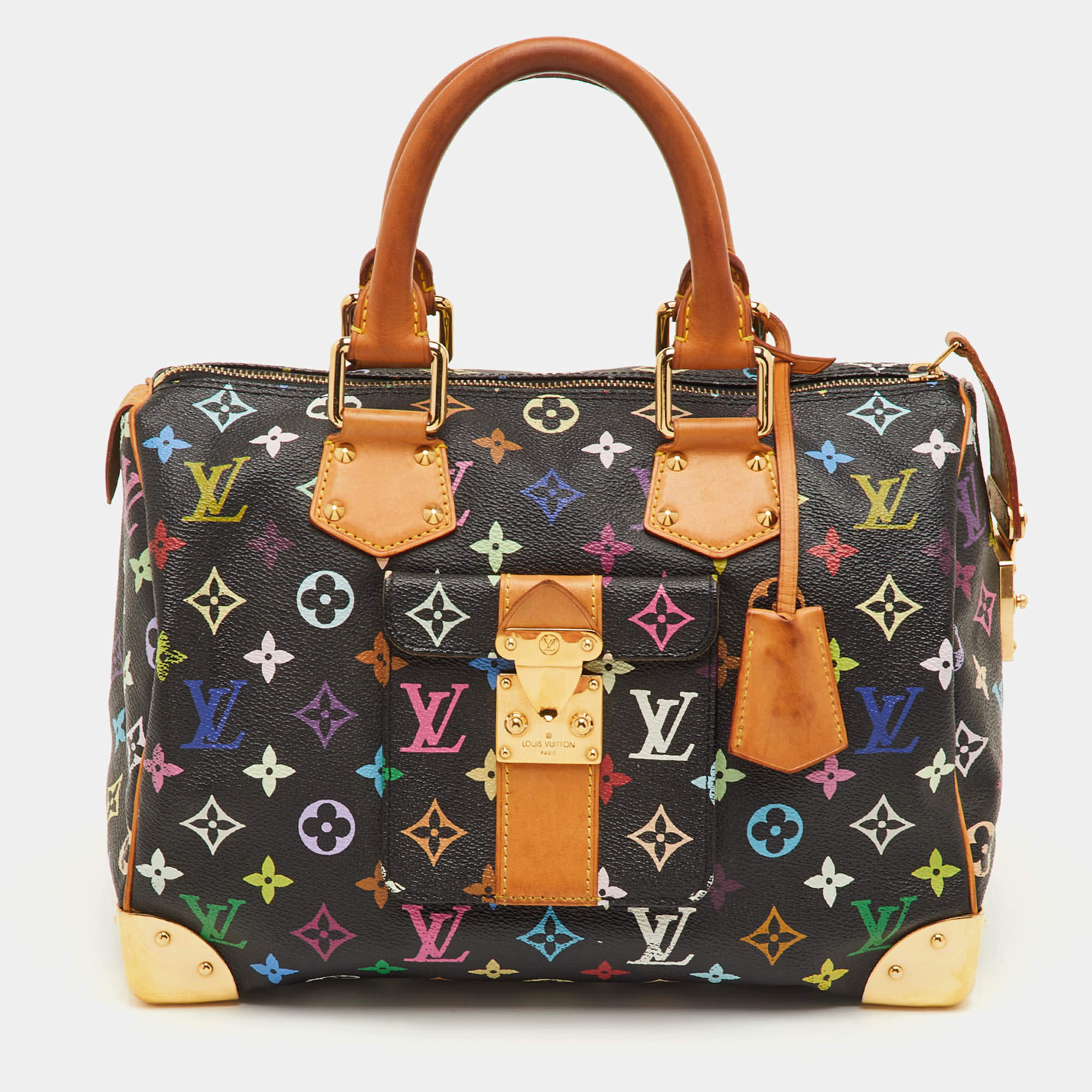مملوكة مسبقًا Louis Vuitton Speedy 30 Black Monogram Multicolore Canvas Bag
