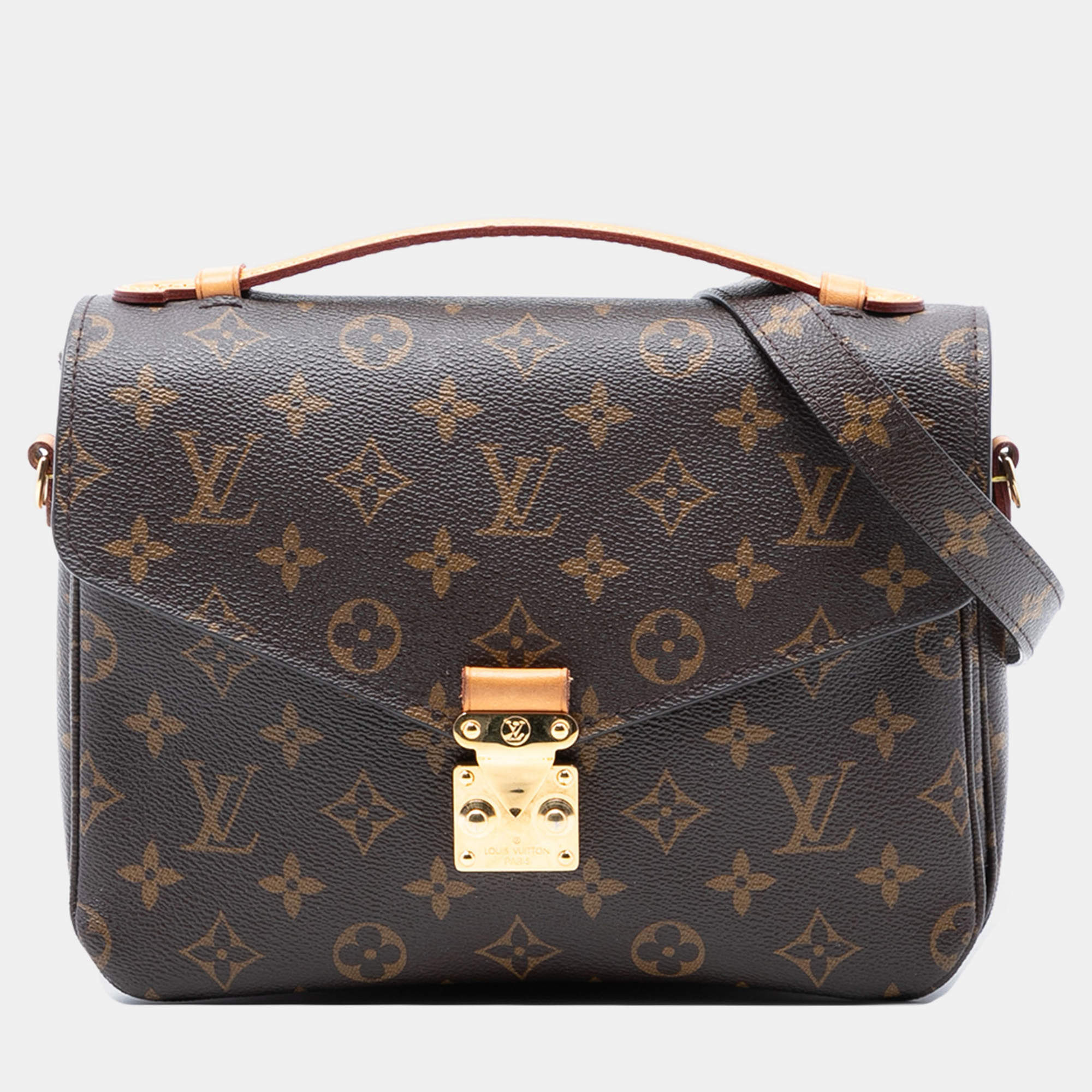 Pre Owned Louis Vuitton Brown Monogram Pochette Metis