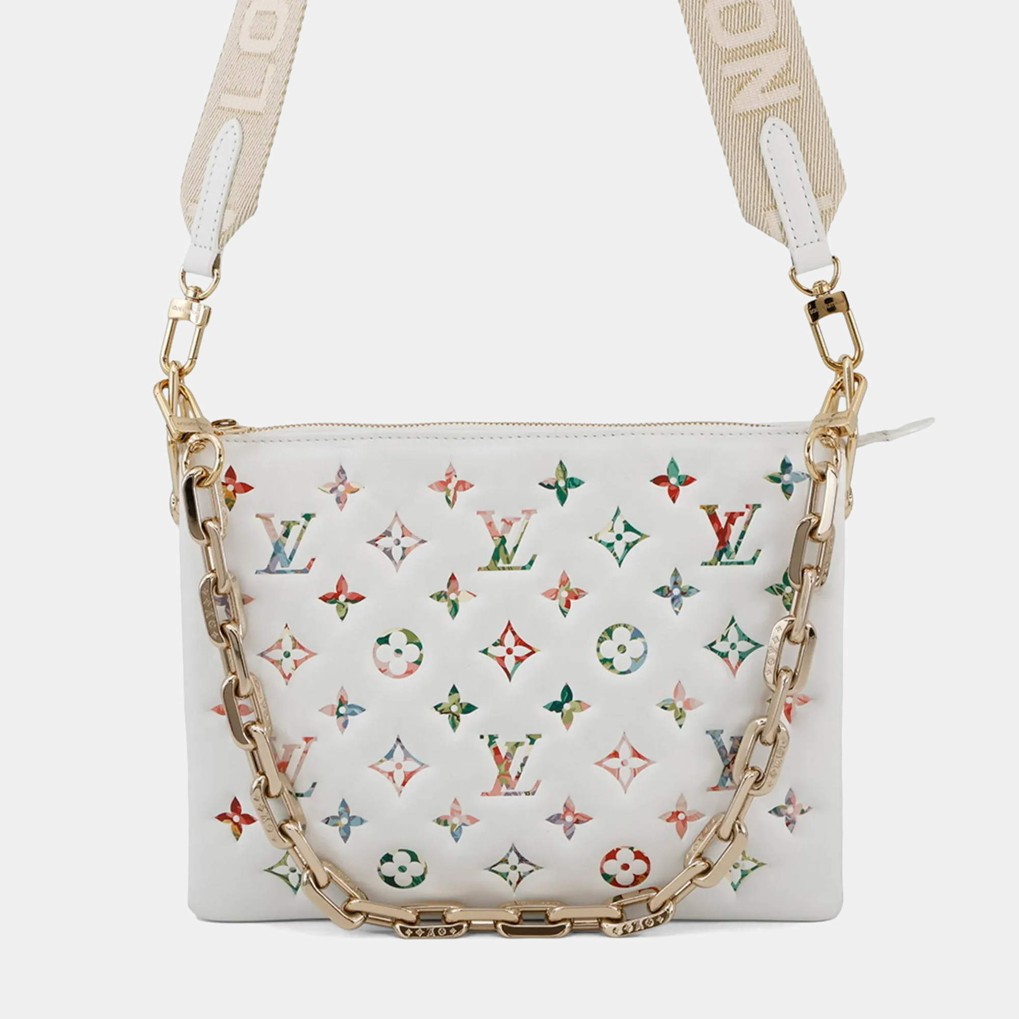 مملوكة مسبقًا Louis Vuitton Coussin Pm Monogram Lamb Leather Shoulder Bag White
