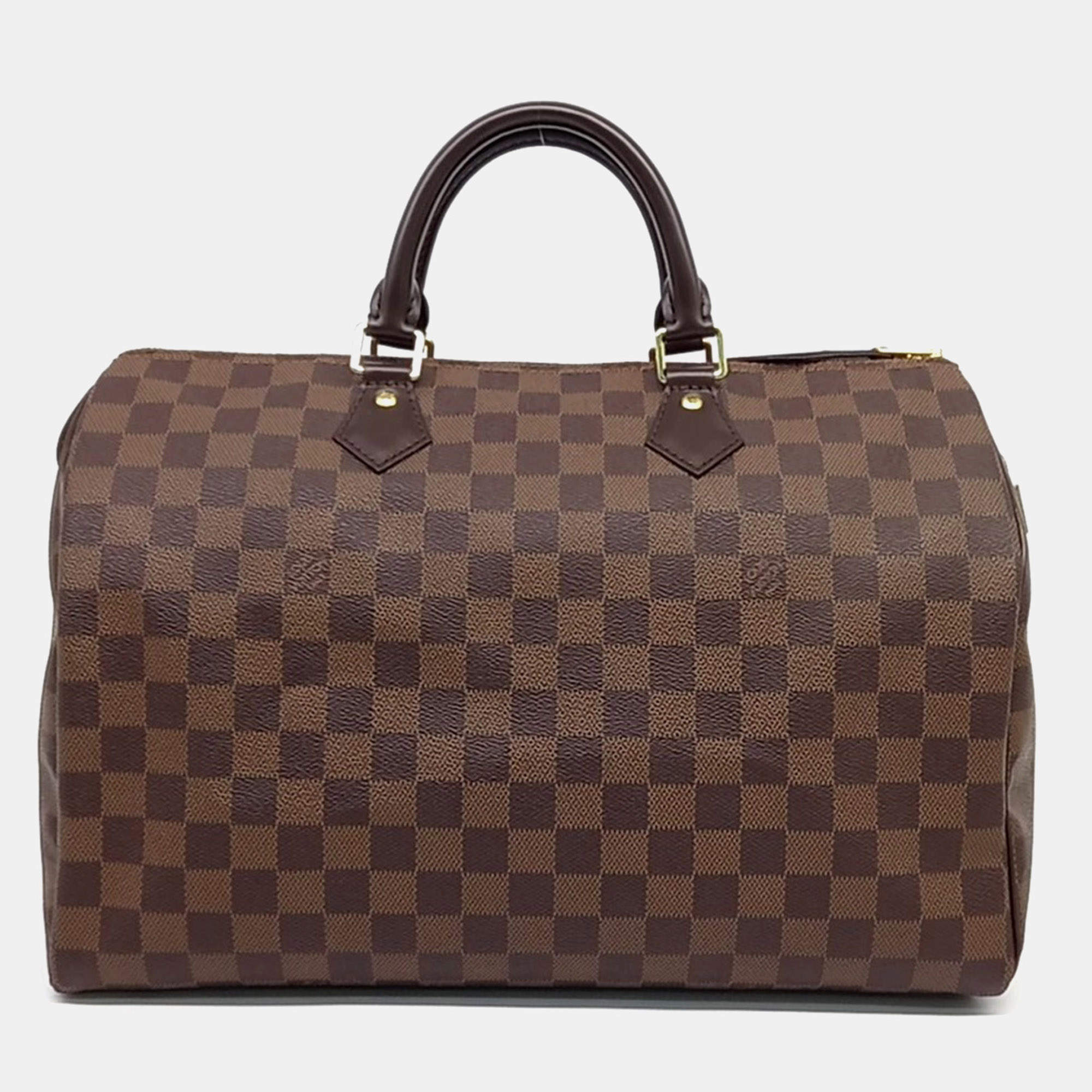 مملوكة مسبقًا Louis Vuitton Brown Coated Canvas Damier Speedy 35