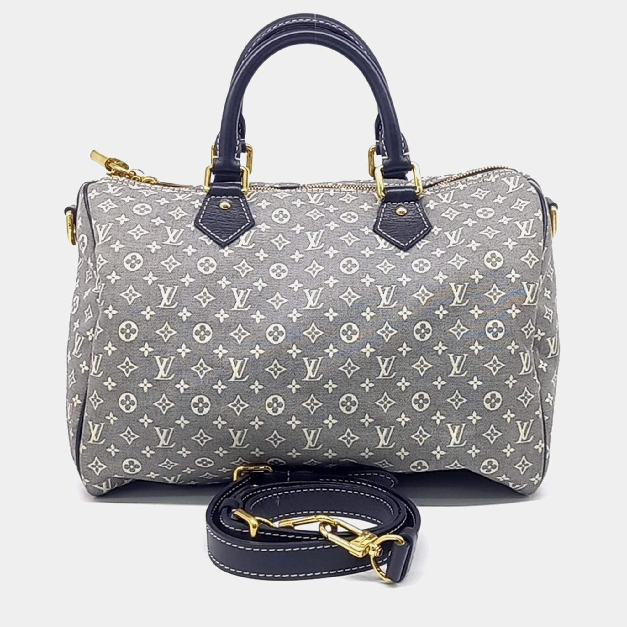مملوكة مسبقًا Louis Vuitton Navy Blue Coated Canvas Idylle Bandouliere Speedy 30