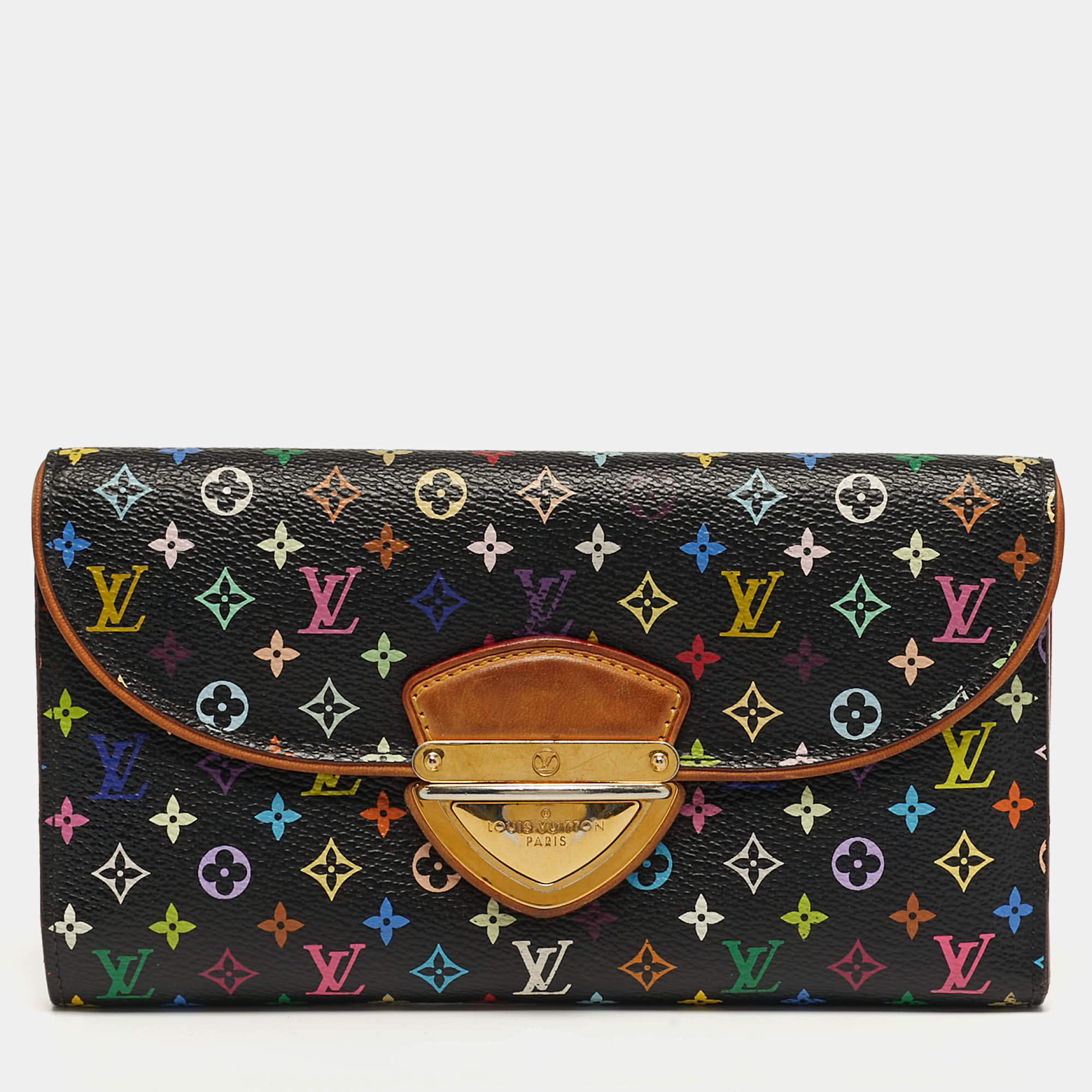 مملوكة مسبقًا Louis Vuitton Eugenie Black Monogram Multicolor Monogram Canvas Wallet