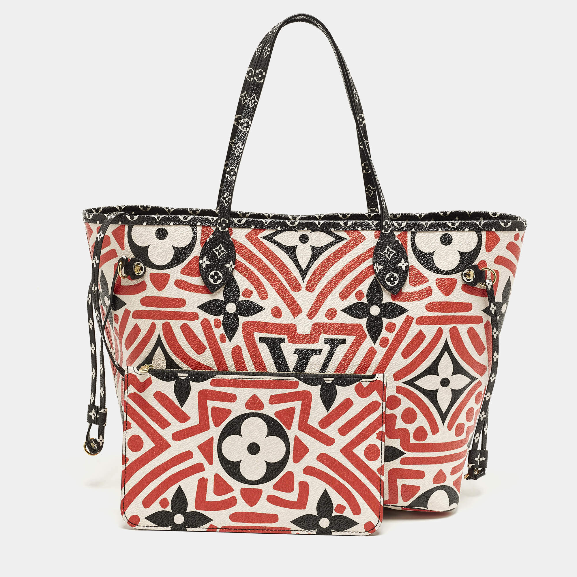 Pre Owned حقيبة لوي فيتون كرافتي نيفرفول NM إصدار محدود كانفاس مونوغرامي جاينت كريمي/ أحمر MM