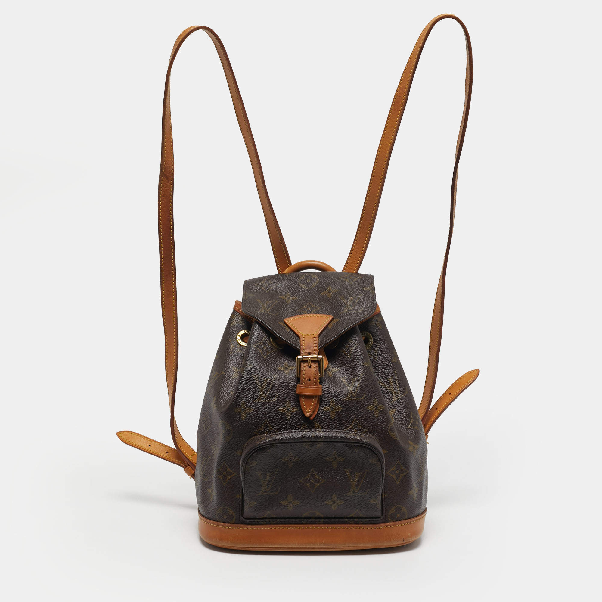 مملوكة مسبقًا حقيبة ظهر لويس فويتون مونسوريس ميني مونوغرام كانفاس