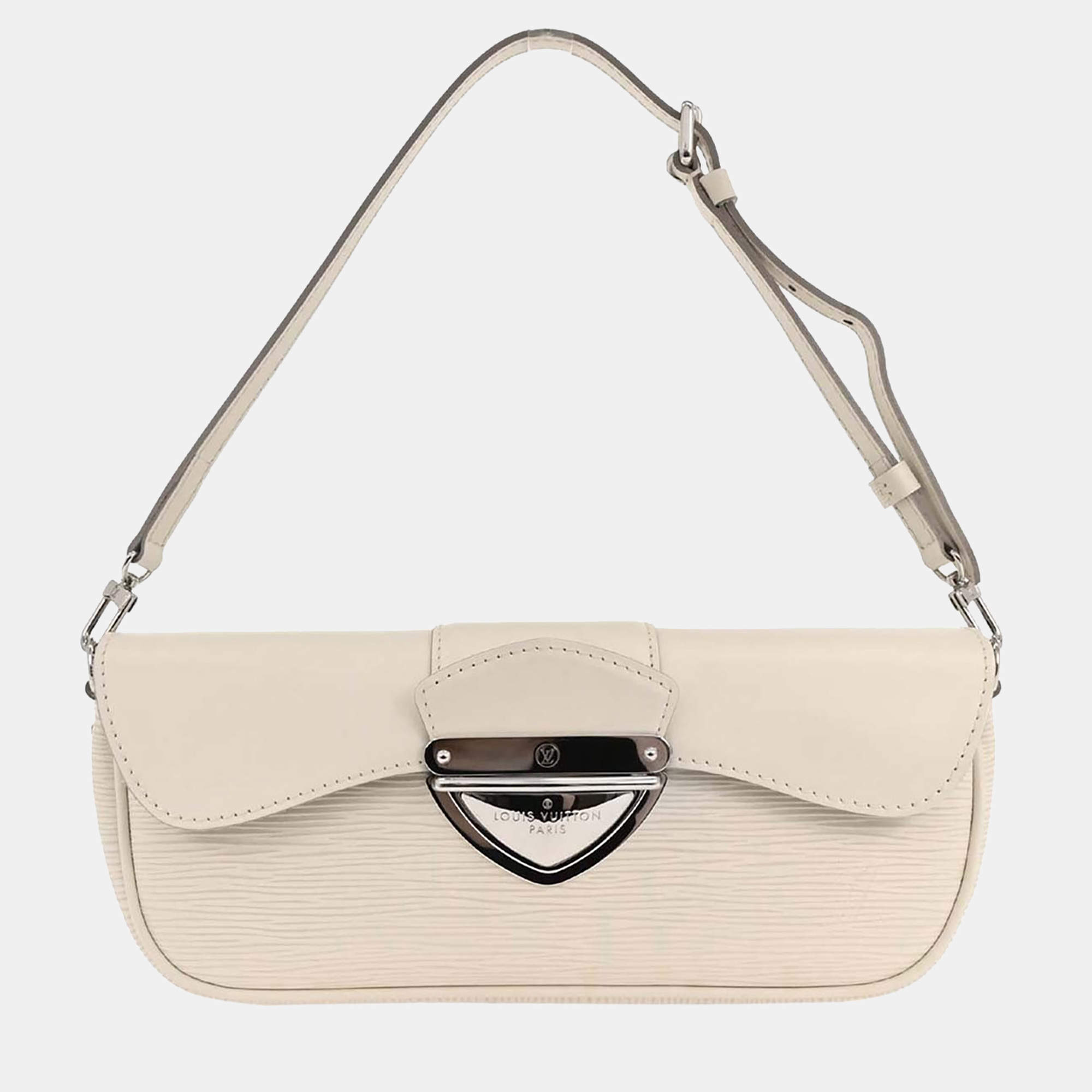 مملوكة مسبقًا Louis Vuitton White Epi Pochette Montaigne Handbag
