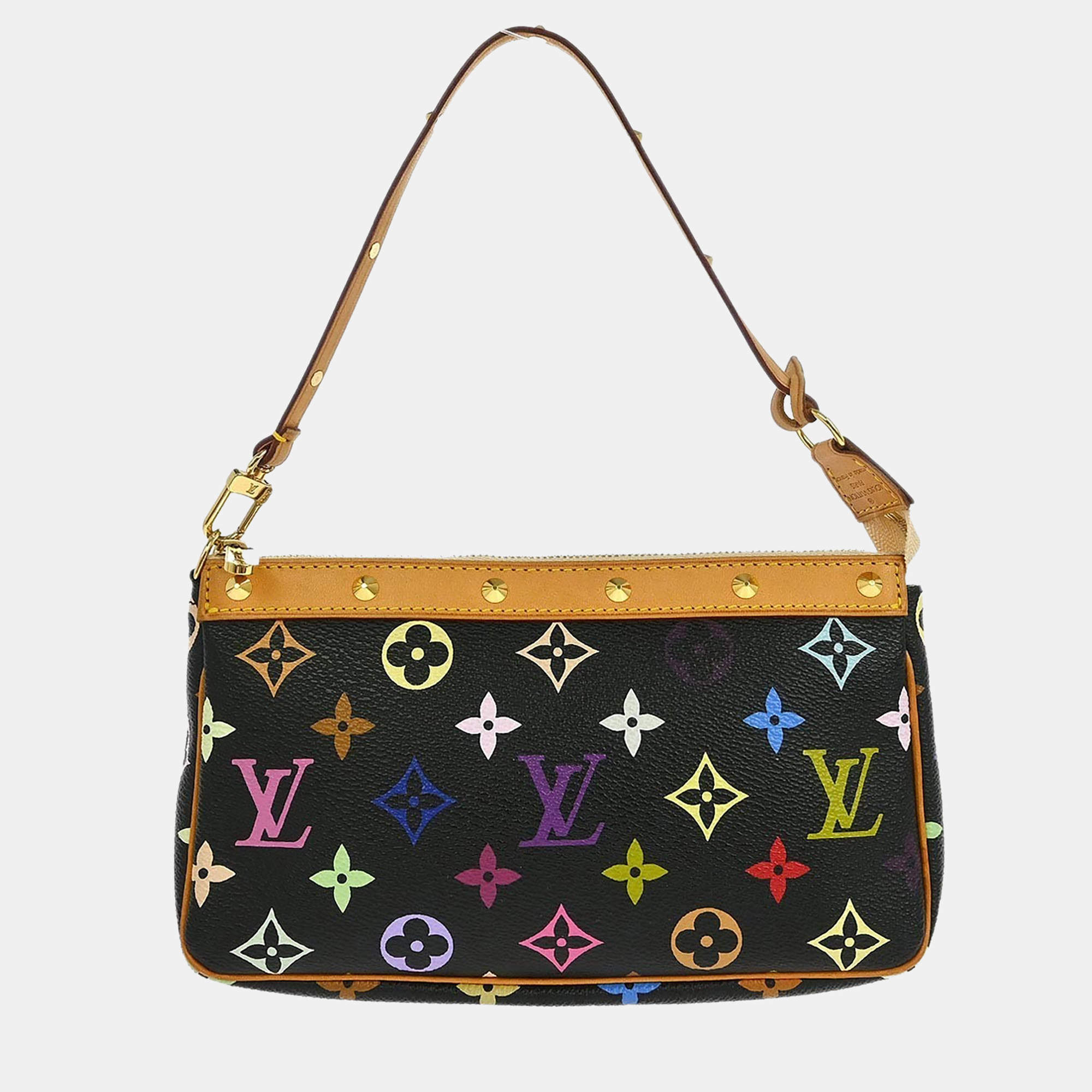 Pre Owned Louis Vuitton Black Multicolor Pochette Accessoires