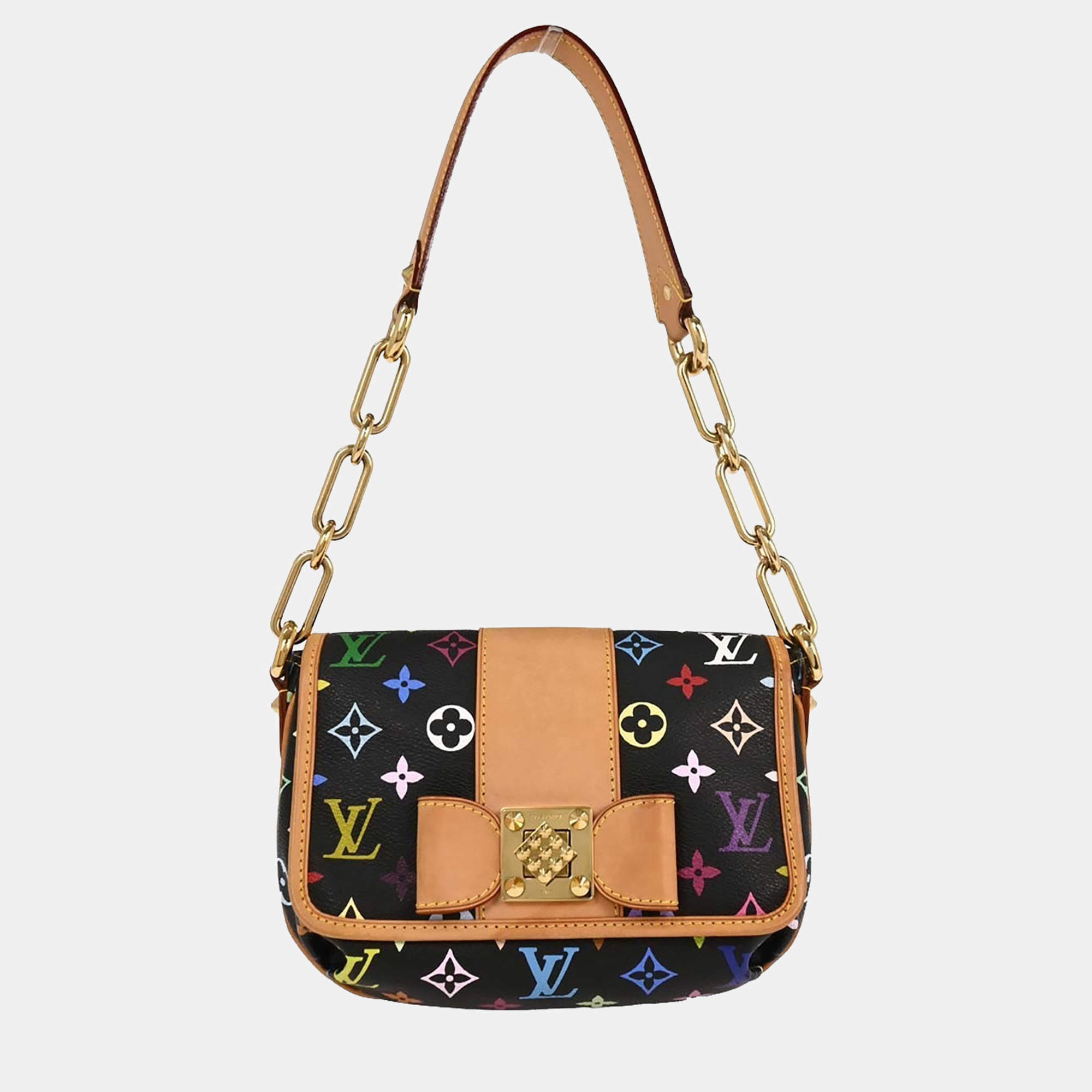Pre Owned Louis Vuitton Black Monogram Multicolor Patty Handbag