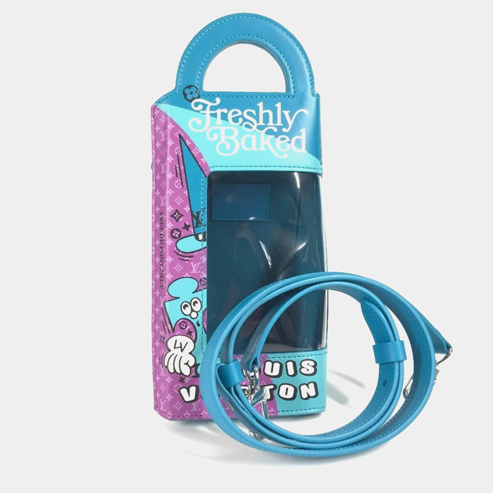 Pre Owned حقيبة يد جلد أزرق لوي فيتون بوكس بوشت ساندويتش