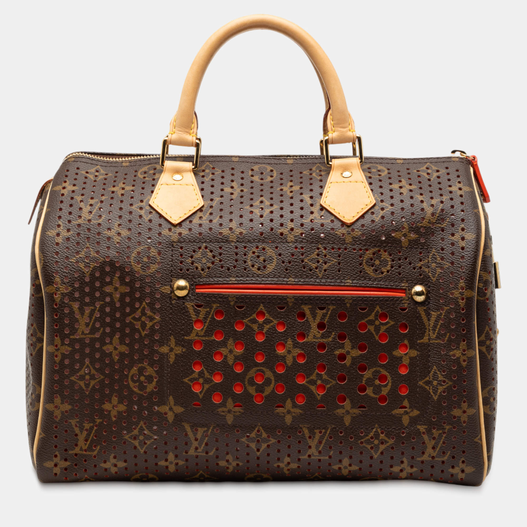 Pre Owned Louis Vuitton Brown Monogram Perforated Speedy 30