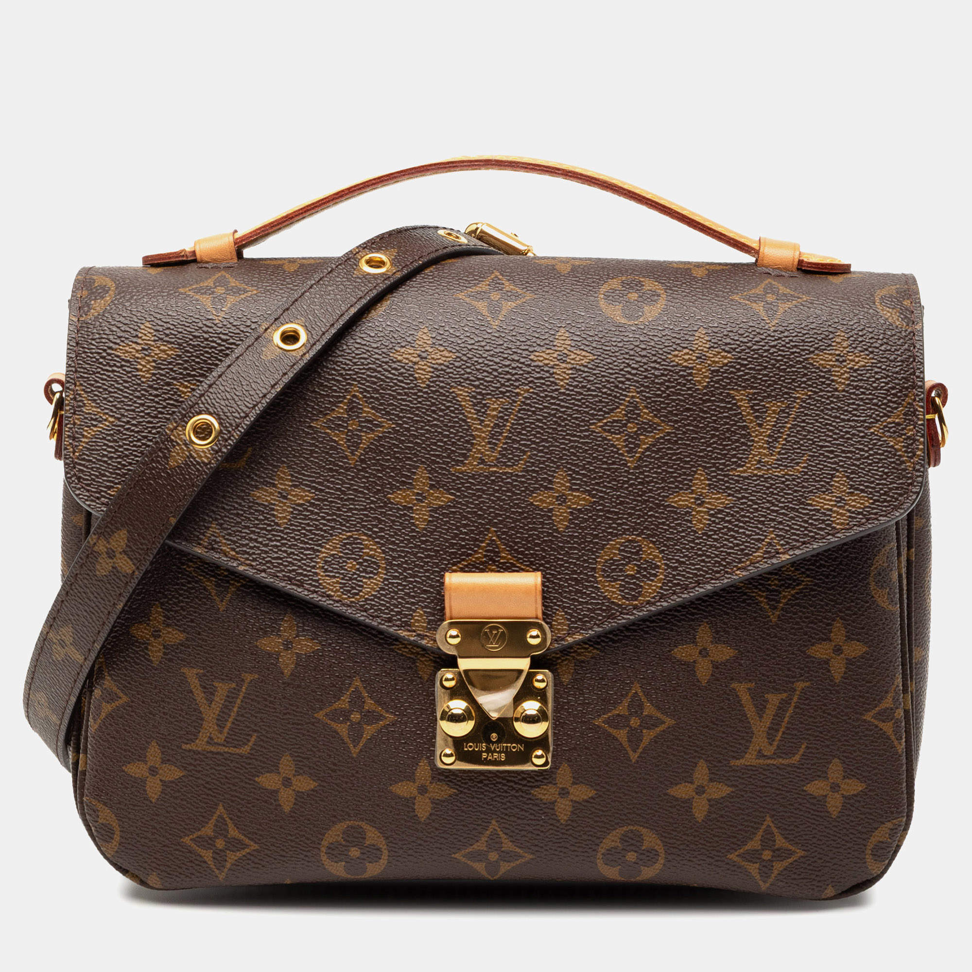 Pre Owned Louis Vuitton Brown Monogram Pochette Metis